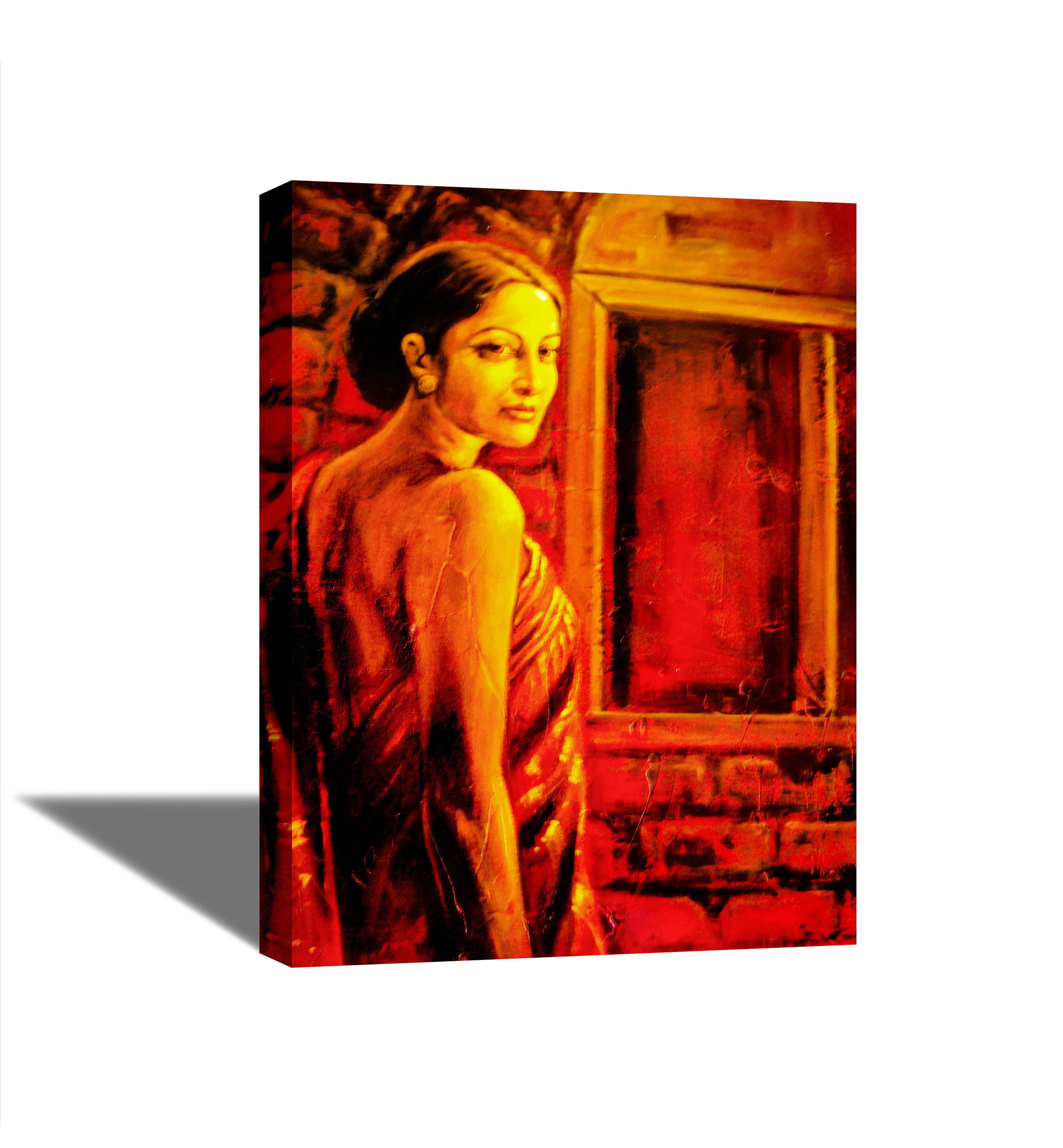 A Beautiful Woman - Canvas Painting - Framed