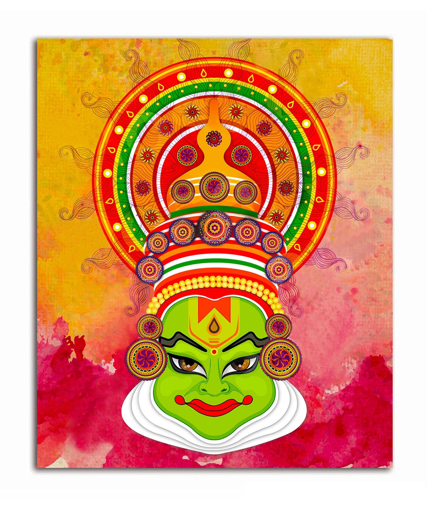 Face of Kathakali - Unframed Canvas Painting