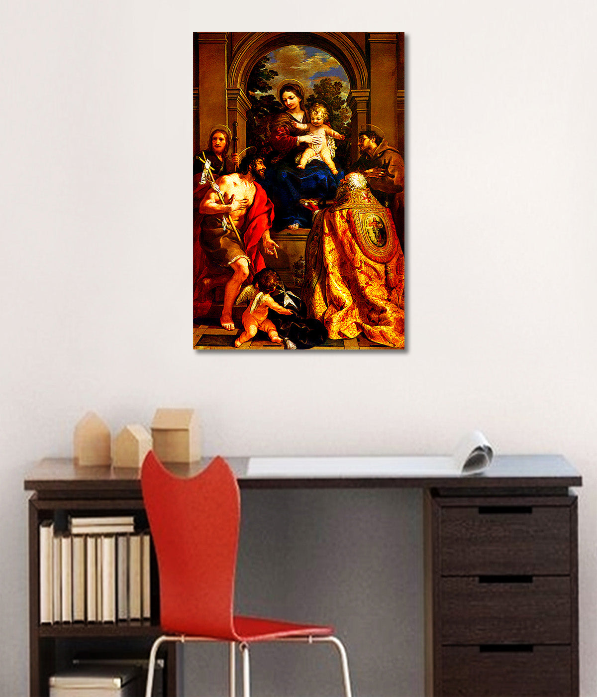 Mother Mary and Baby Jesus - Unframed Canvas Painting