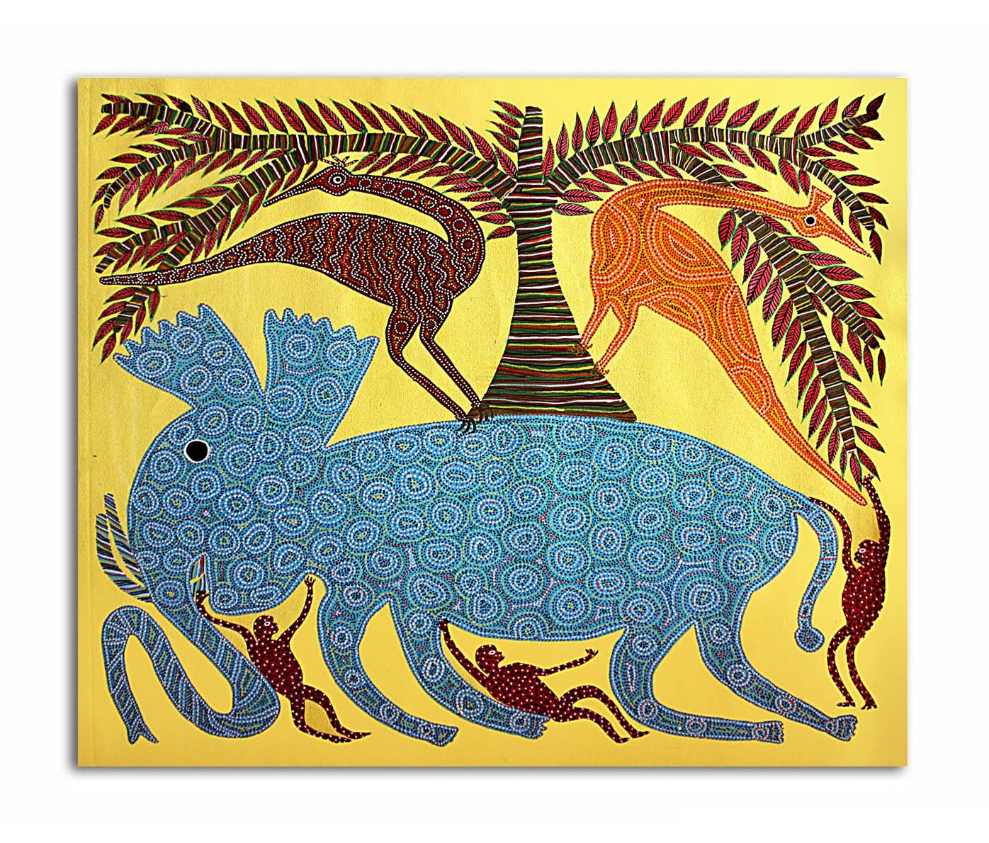 Elephant And Peacocks In The Forest