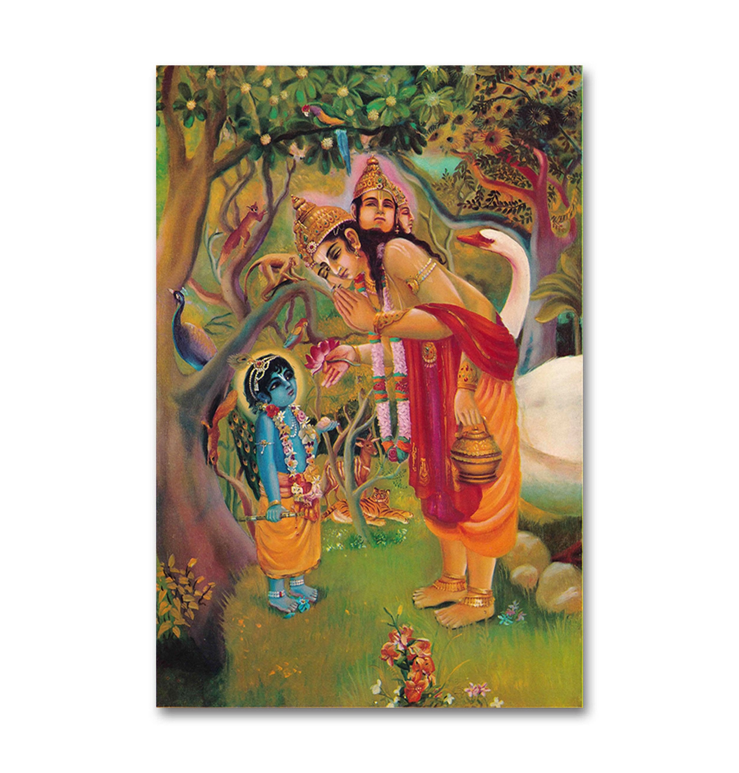 Little Krishna with Lord Brahma