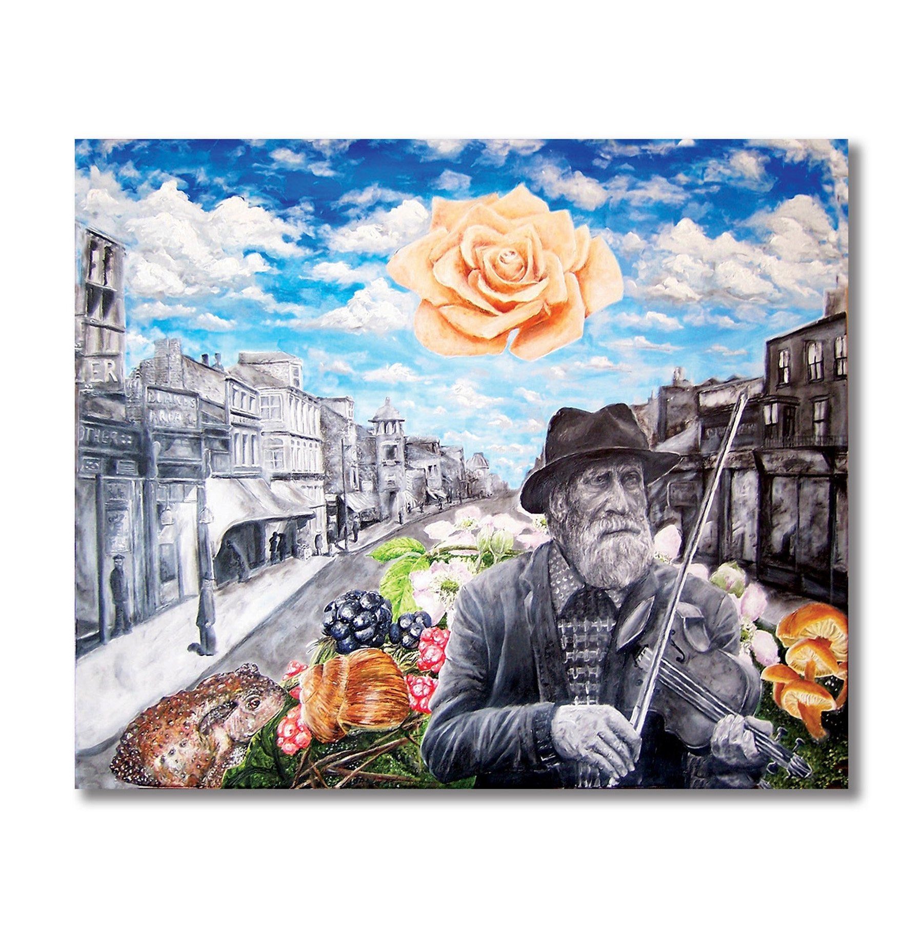 Violin Man & Garden Rose