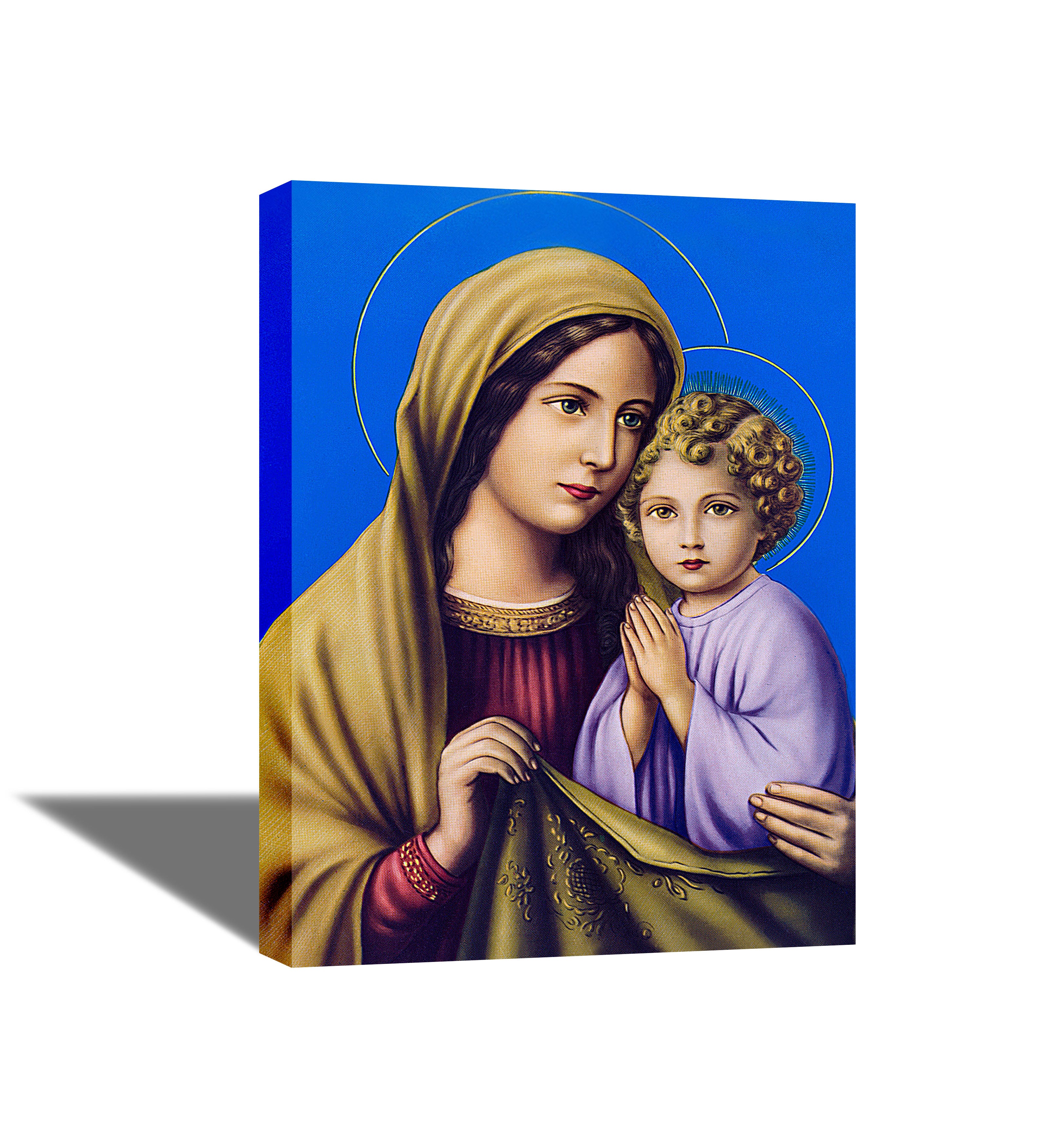 Mother Mary & Baby Jesus - Canvas Painting - Framed
