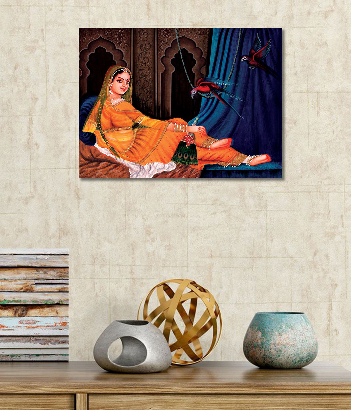 Royal Lady In Palace - Unframed Canvas Painting