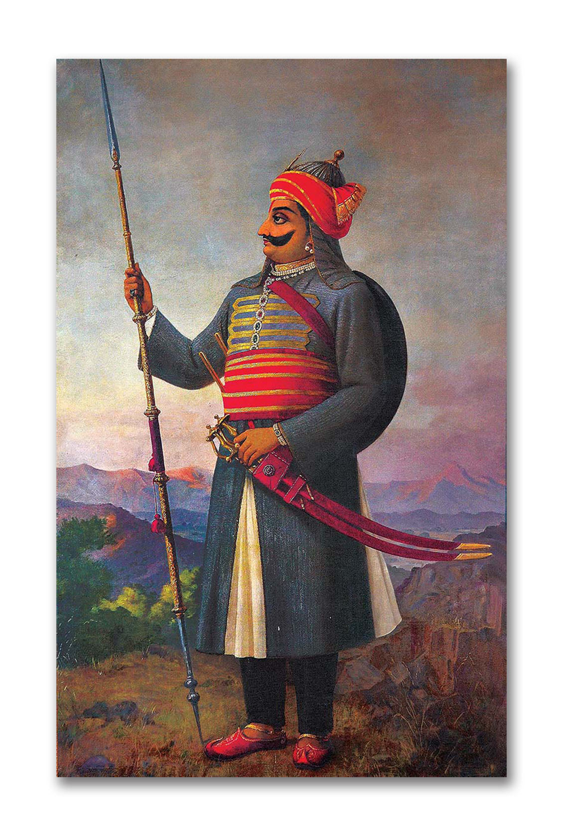 The Great Maharana Pratap - Unframed Canvas Painting