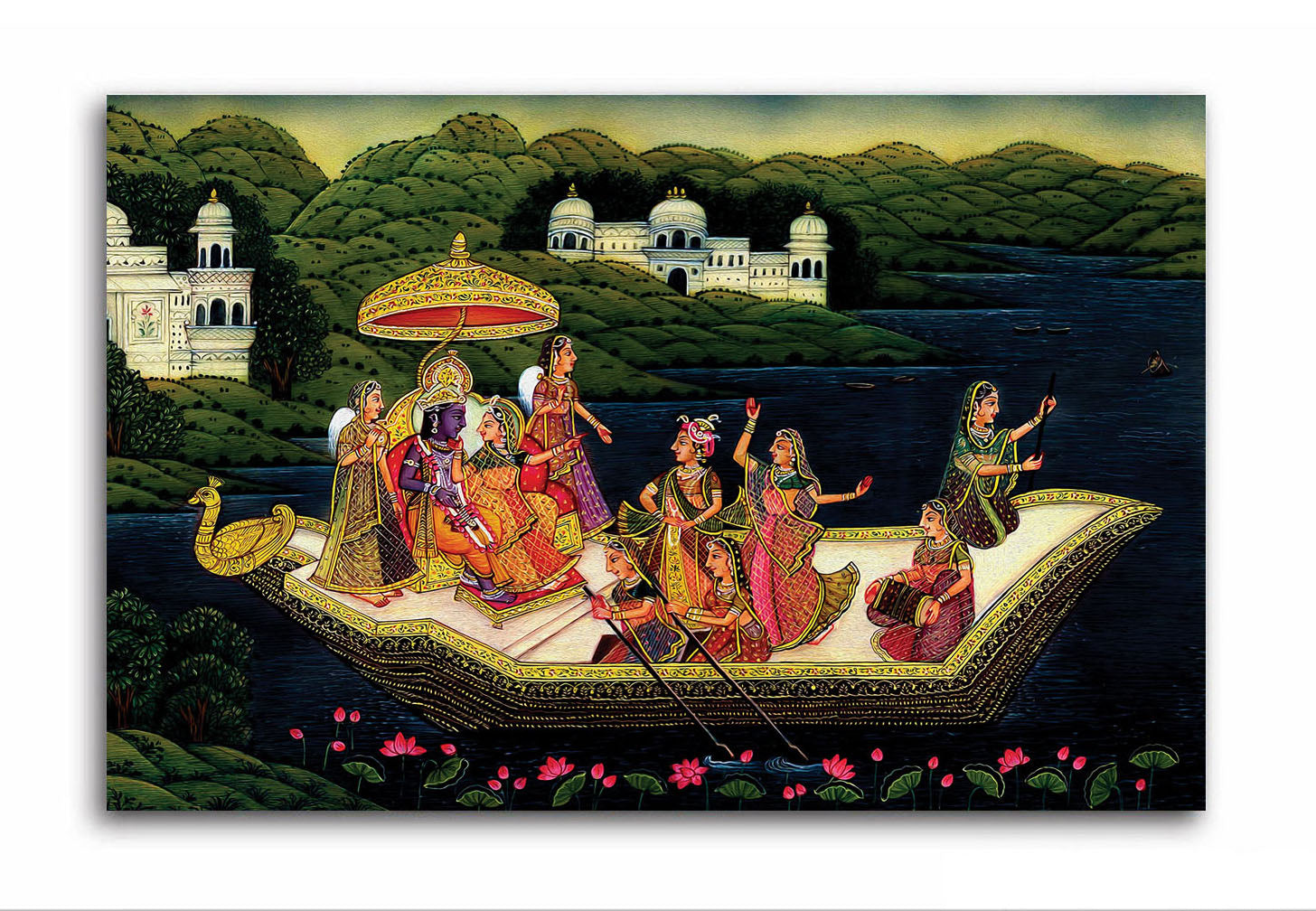 Radha Krishna in Love - Unframed Canvas Painting