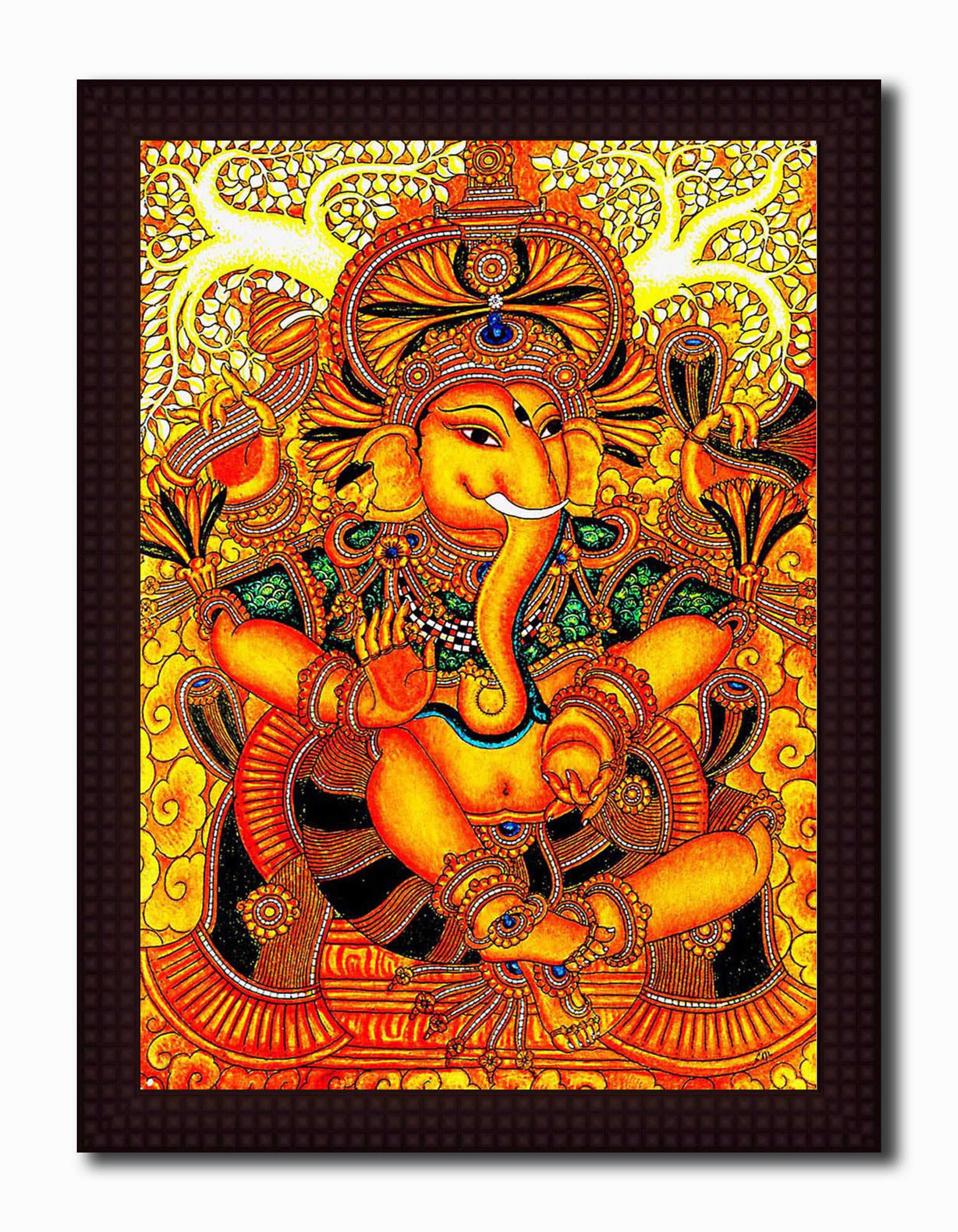 Jai Sri Ganesh- Canvas Painting - Framed