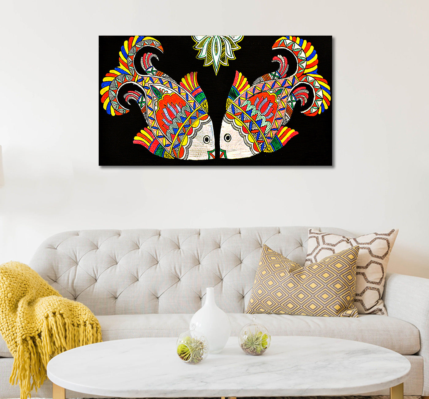 Colorful Fishes - Unframed Canvas Painting