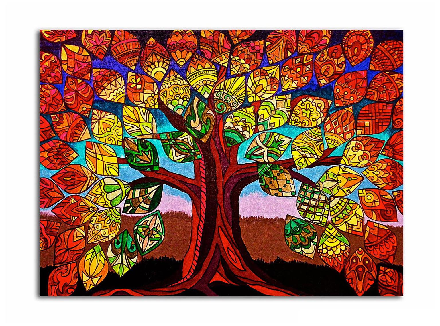 Beautiful Tree - Unframed Canvas Painting