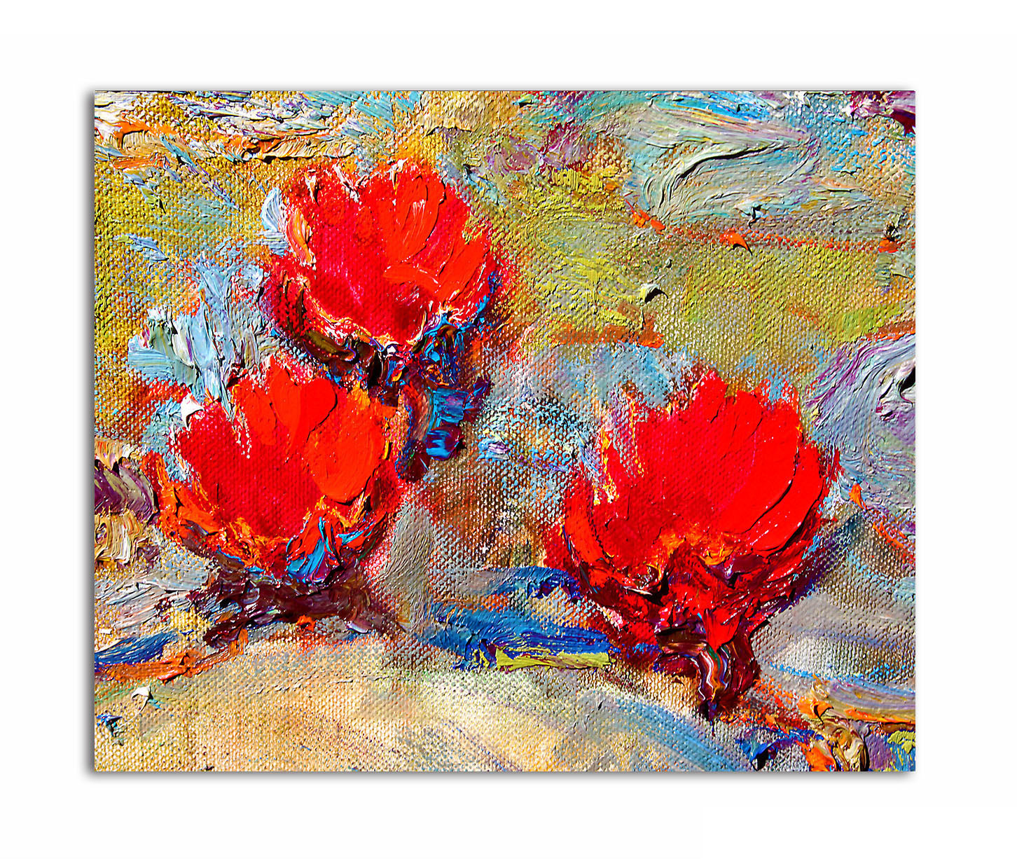 Red Lotus - Unframed Canvas Painting