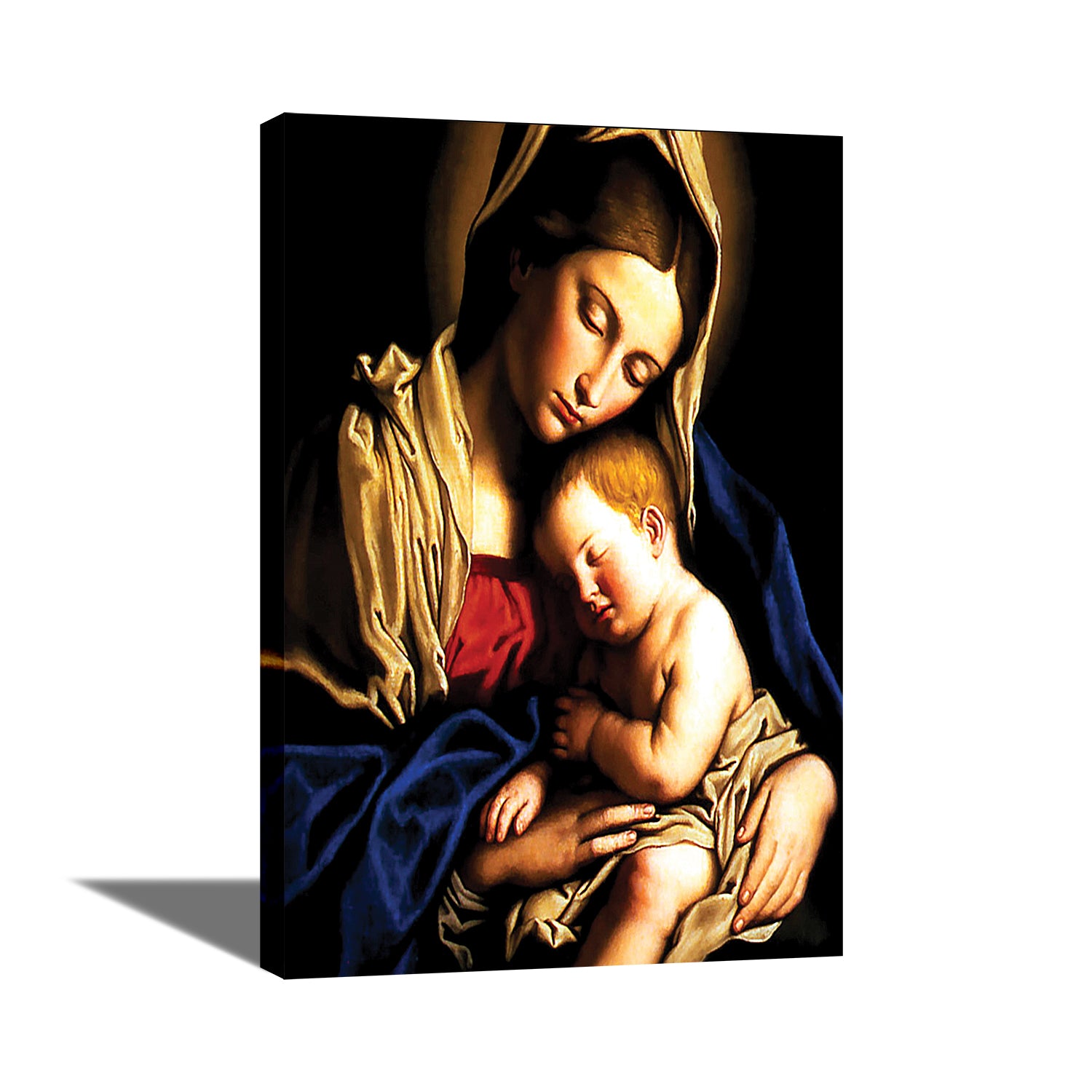 Mother Mary & Baby Jesus - Canvas Painting - Framed
