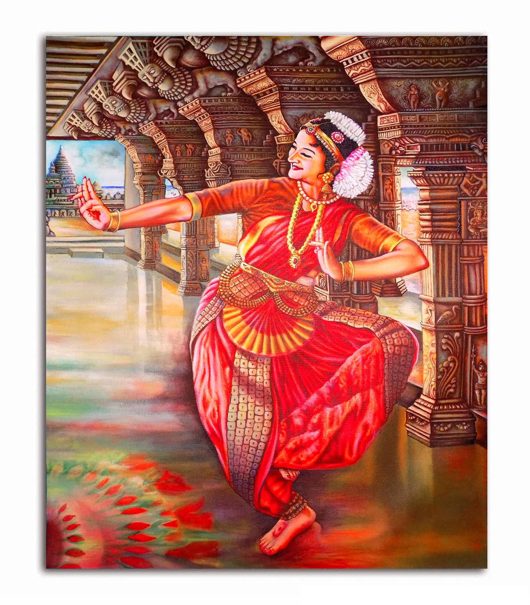 Bharatnatyam - Unframed Canvas Painting