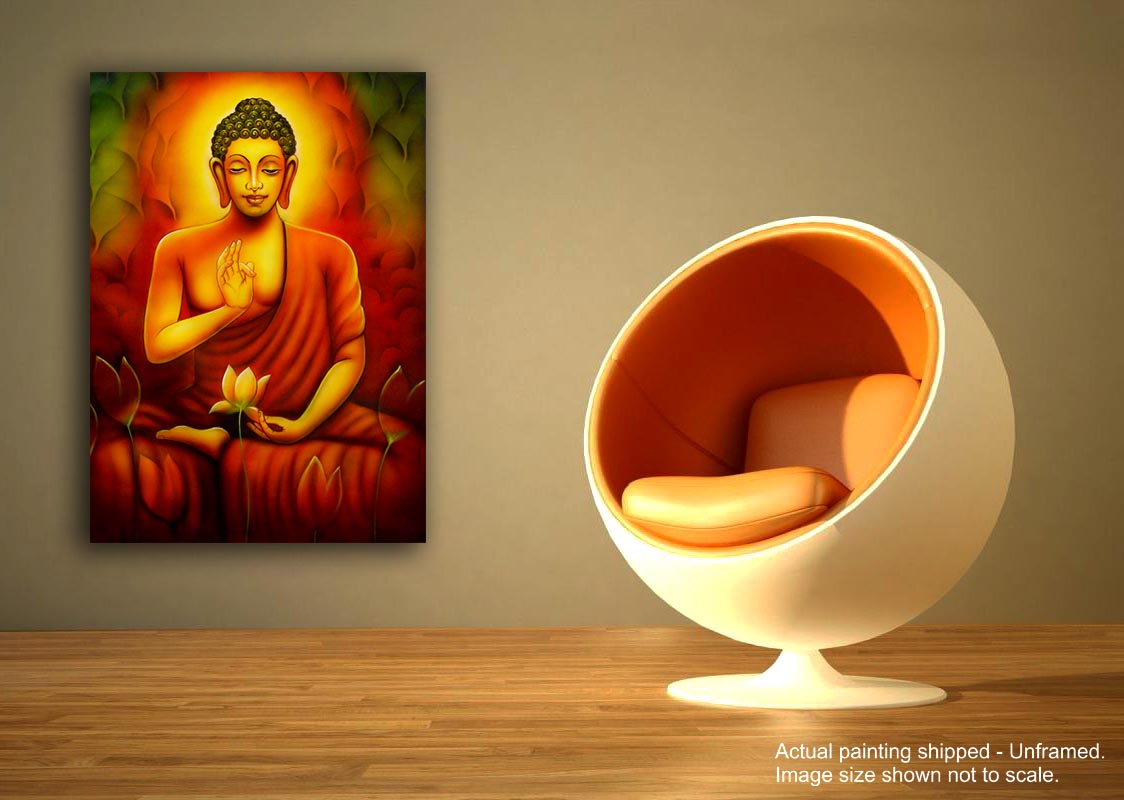 Buddha in Meditation - Unframed Canvas Painting