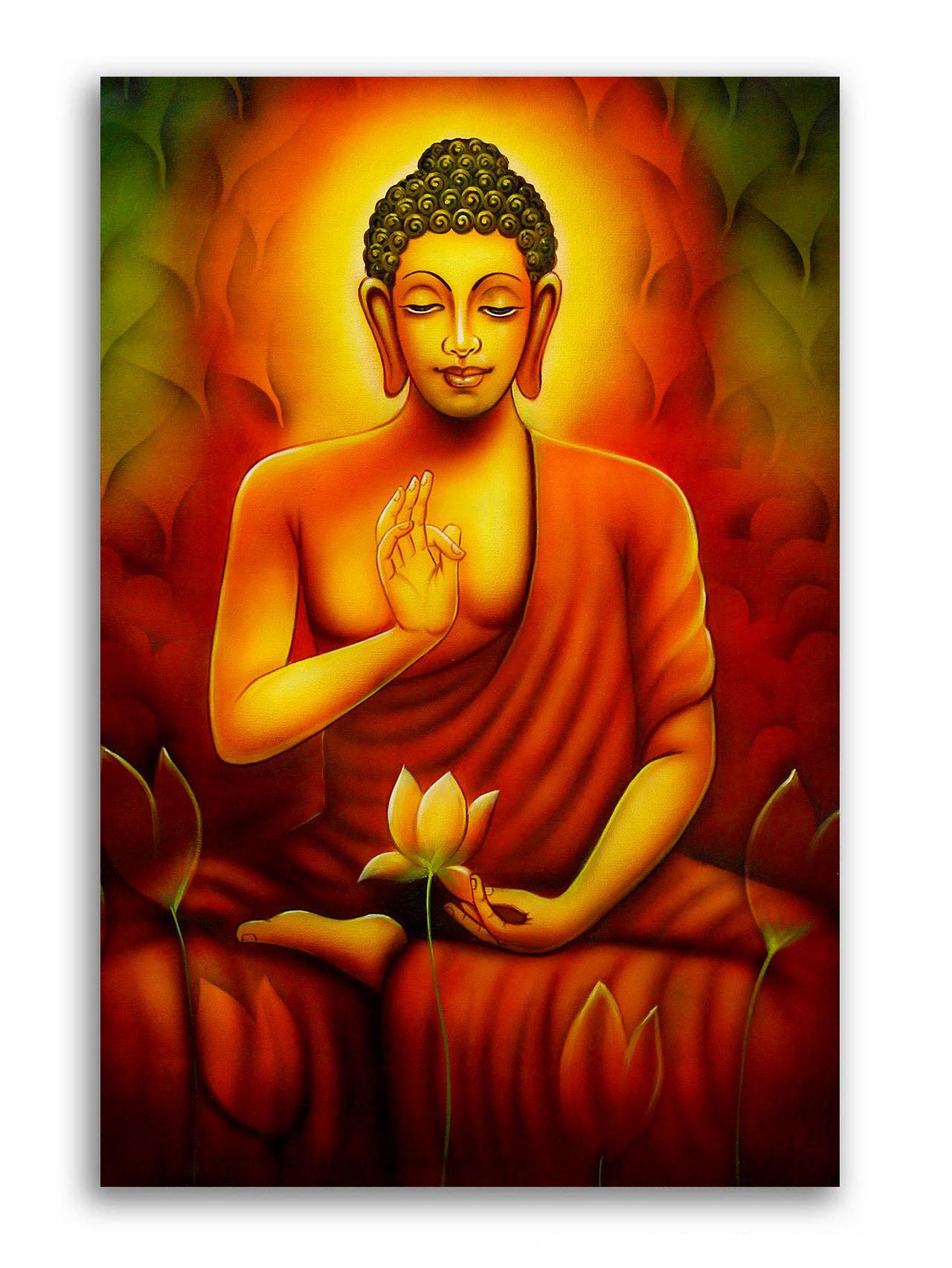 Buddha in Meditation - Unframed Canvas Painting