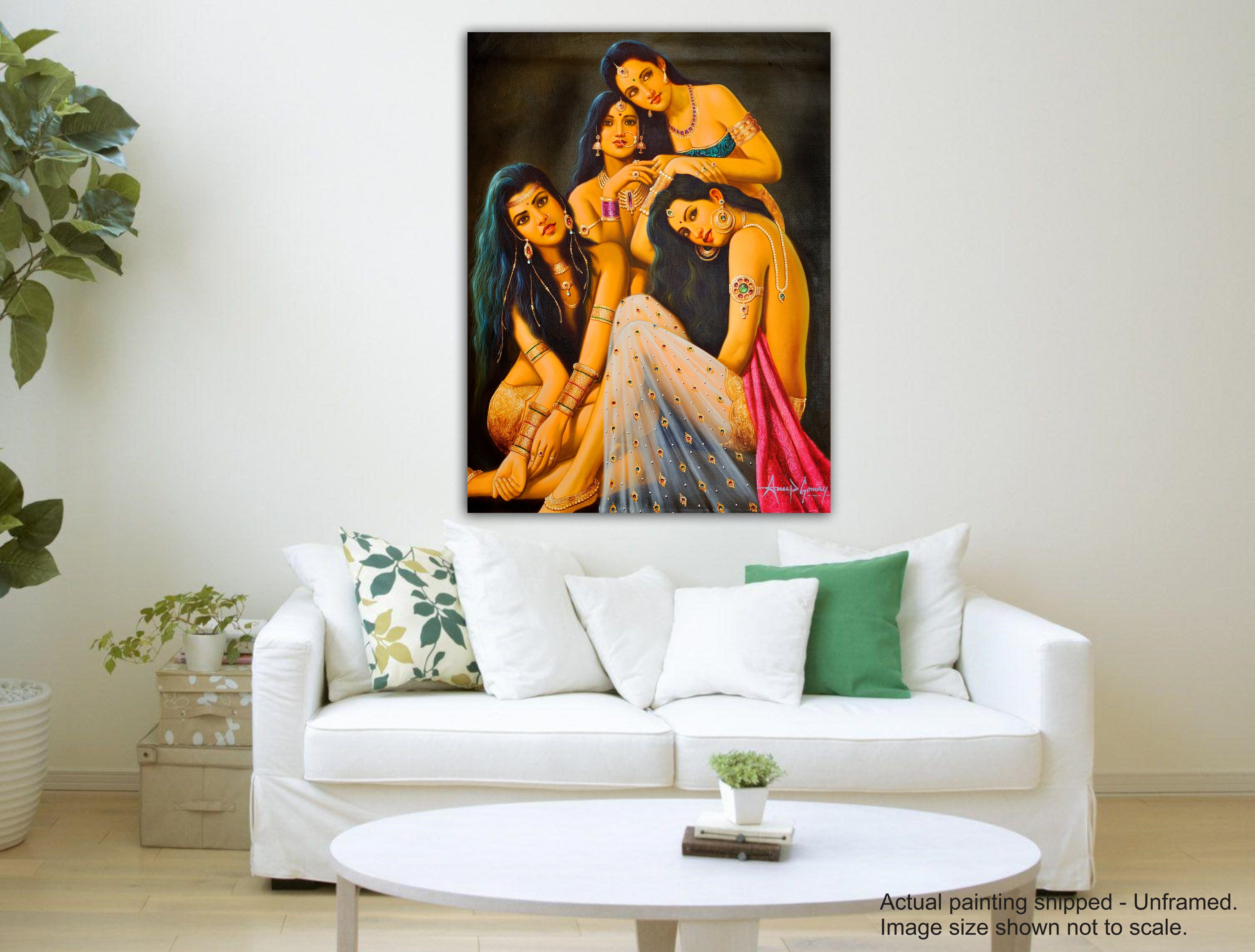 Indian Beauties  - Canvas Painting - Unframed