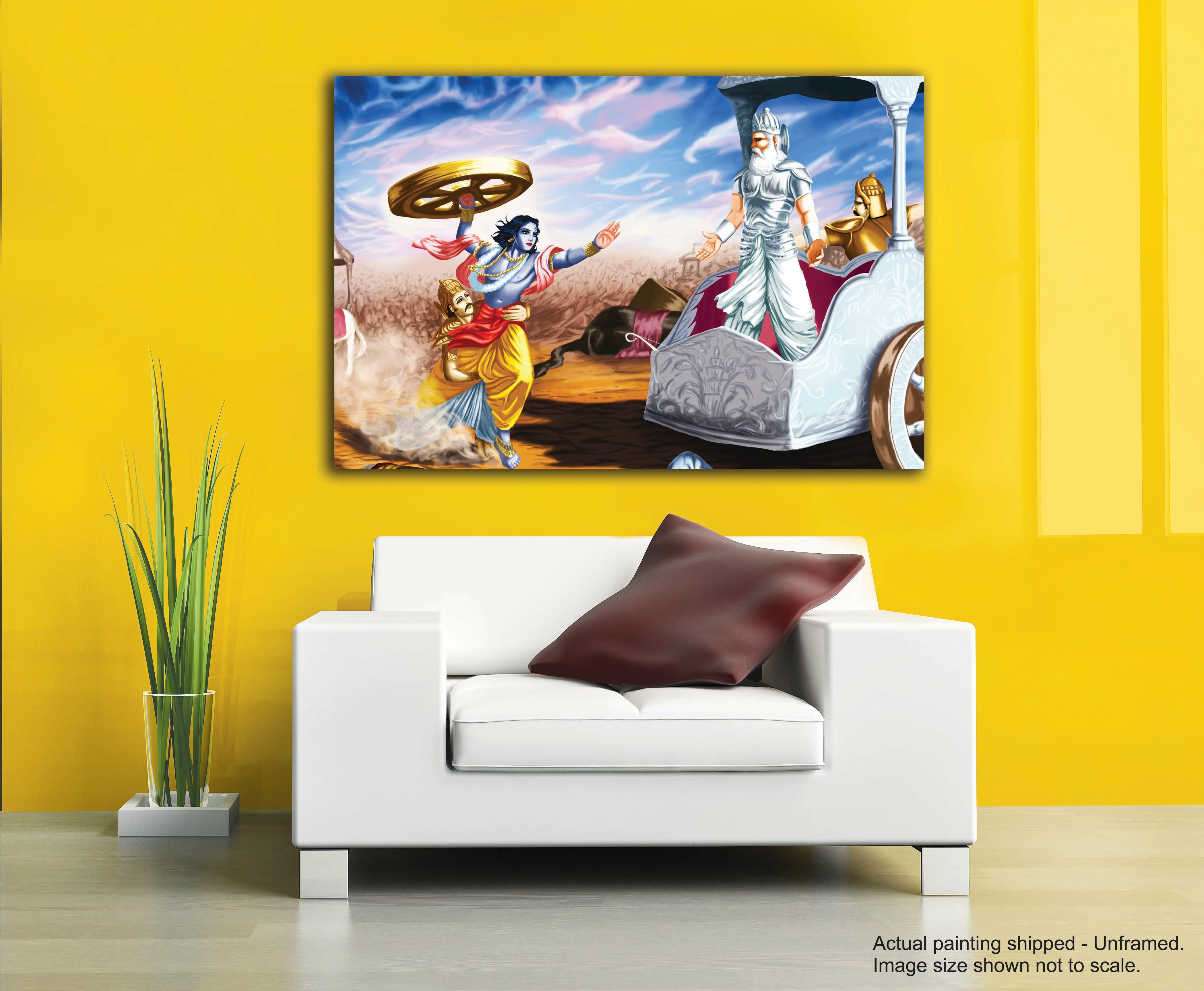 Lord Krishna - Unframed Canvas Painting