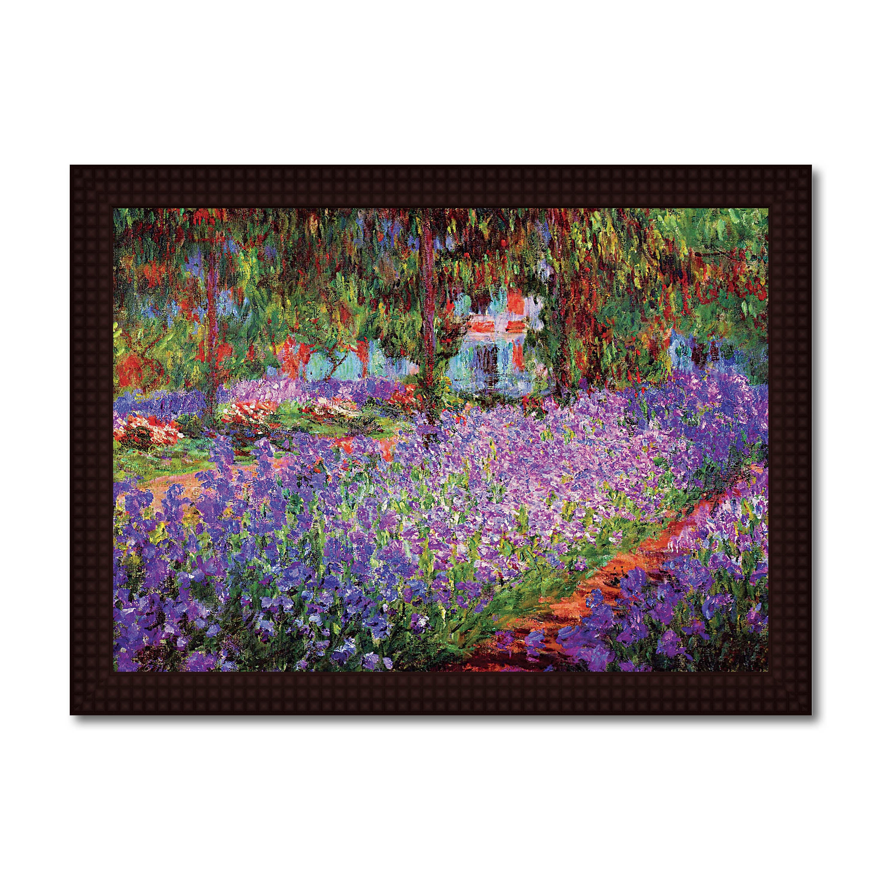 Irises in Monets Garden - Canvas Painting - Framed