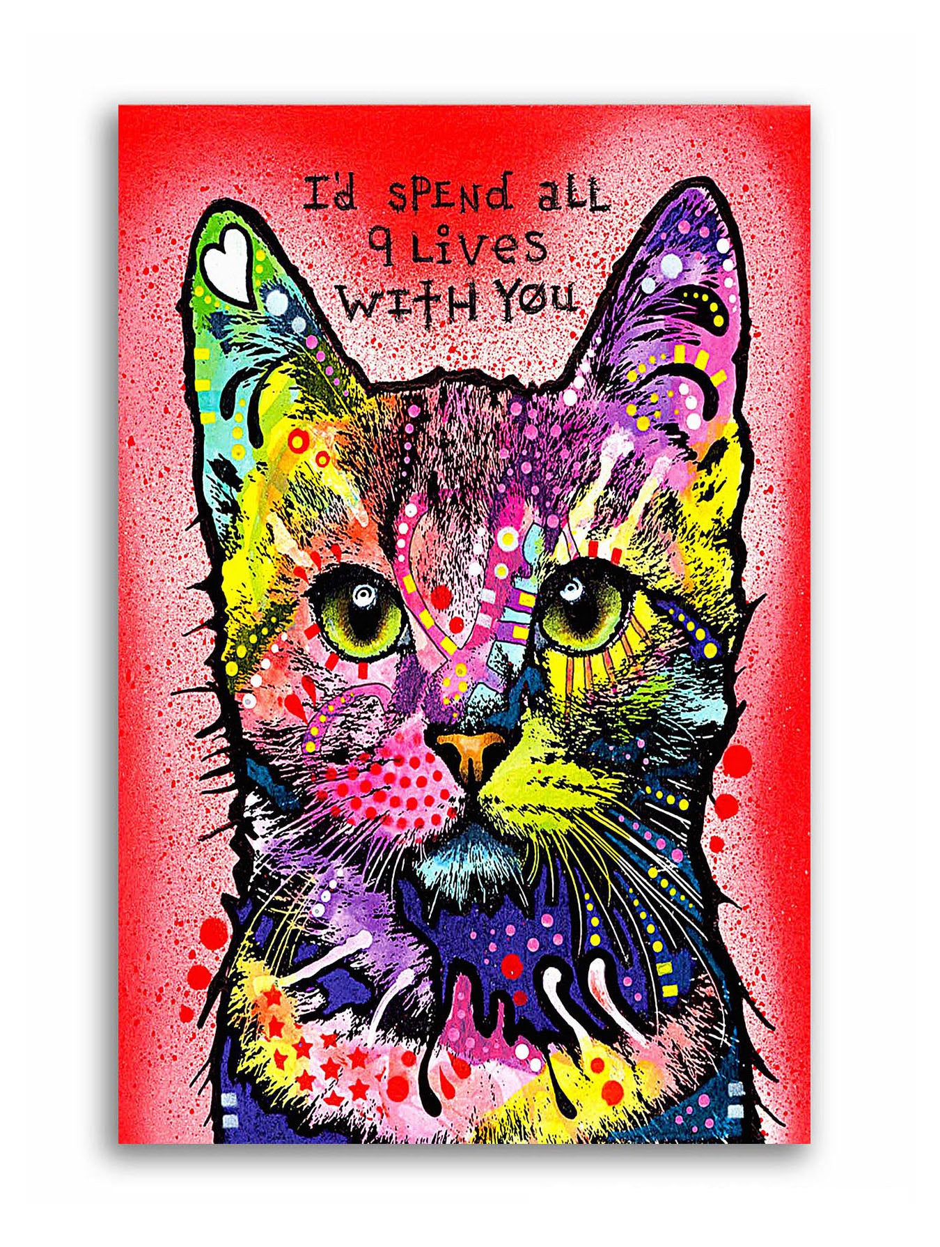 Love Cat - Unframed Canvas Painting