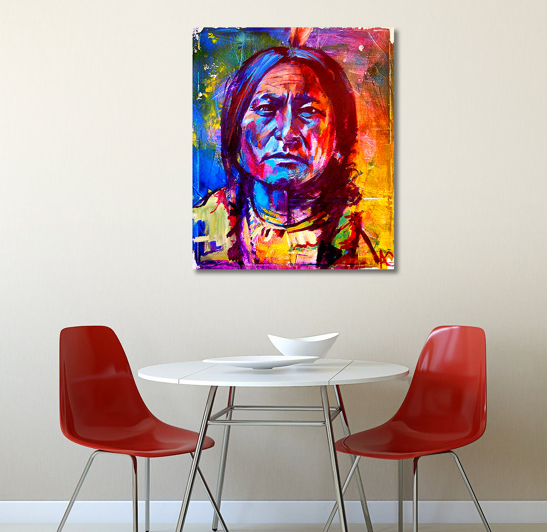 A Red Indian - Unframed Canvas Painting