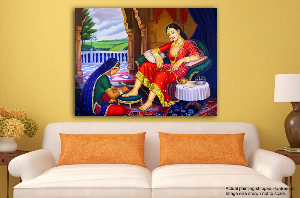 The Queen & her Maid - Unframed Canvas Painting