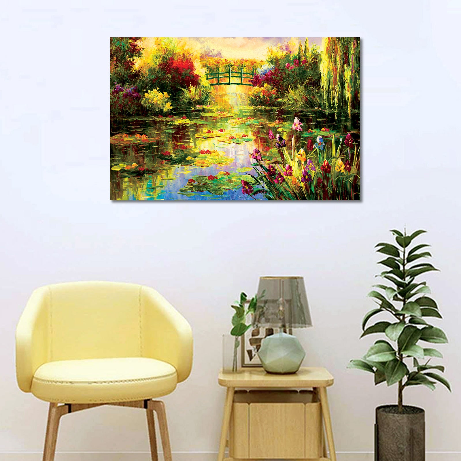 Beautiful Pond - Unframed Canvas Painting