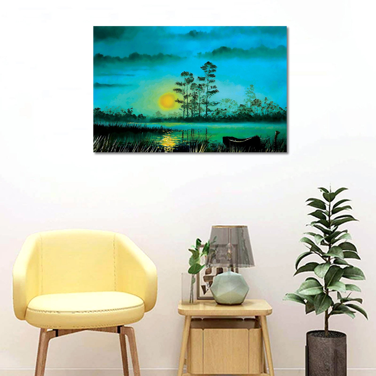 Sun in The Night - Unframed Canvas Painting
