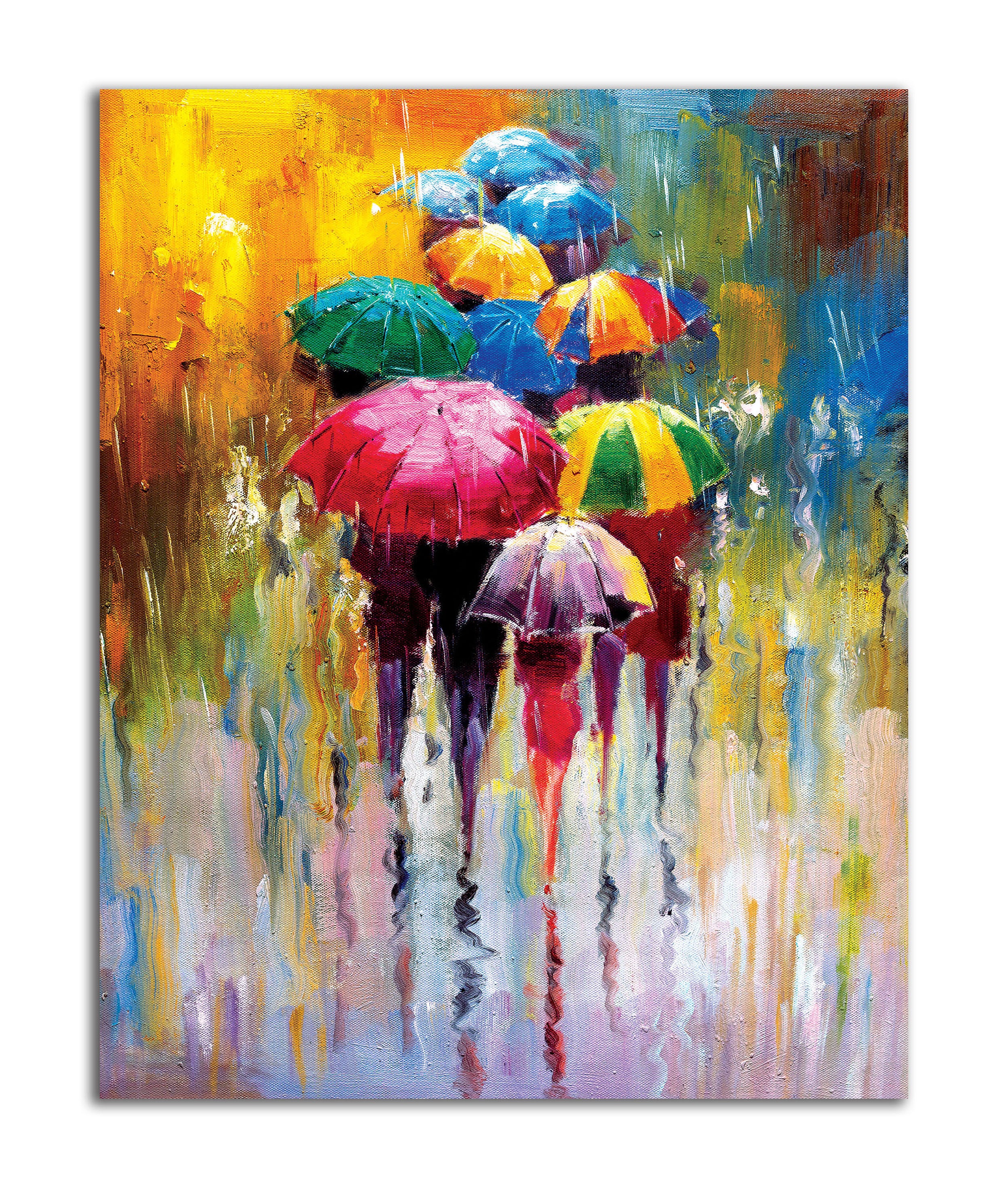 Abstract Umbrella - Unframed Canvas Painting