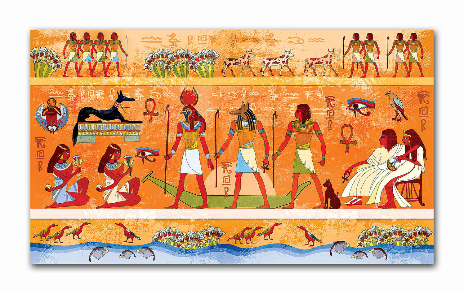 Egyptian Life - Unframed Canvas Painting