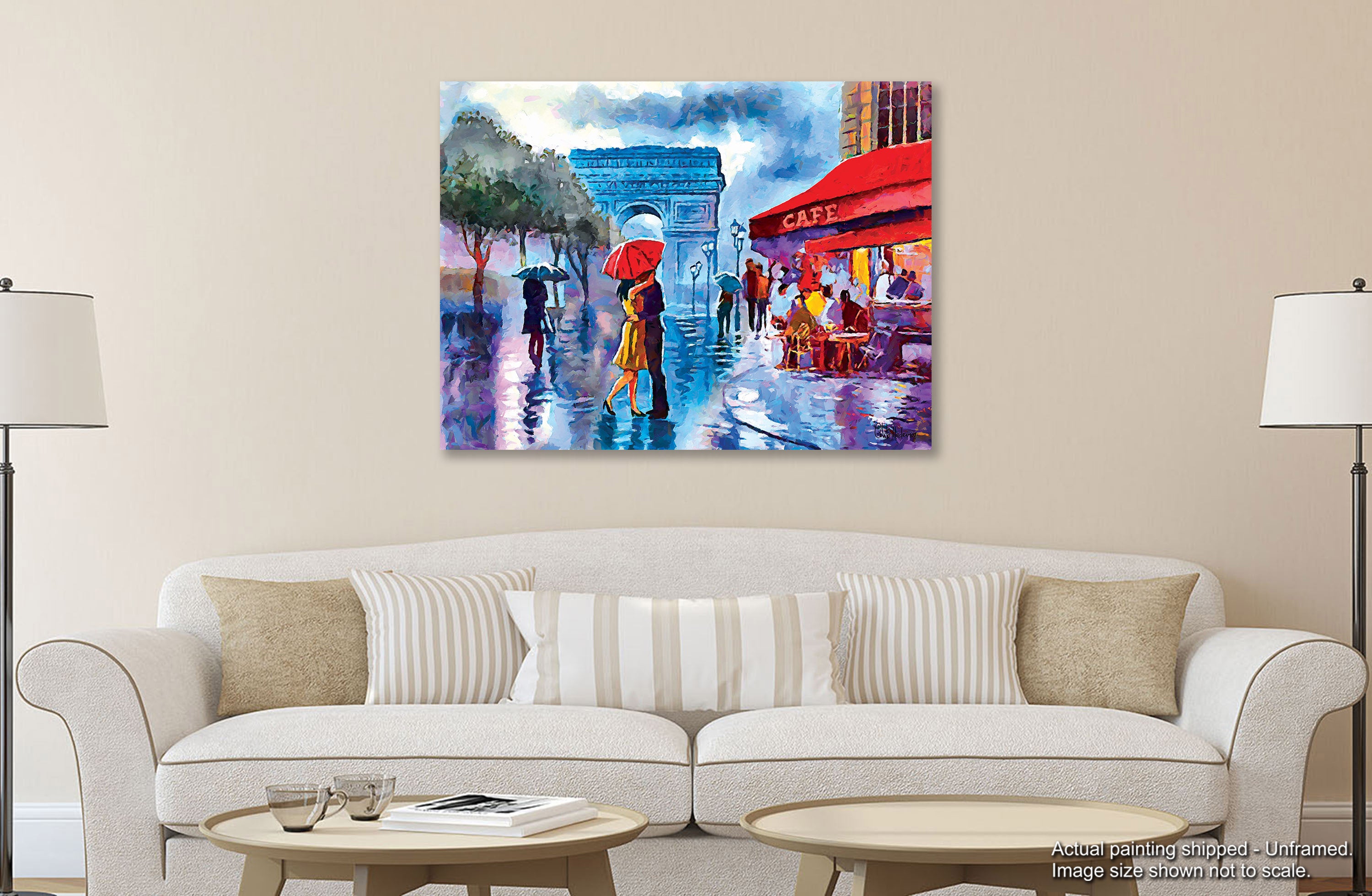Love in the Rain - Unframed Canvas Painting