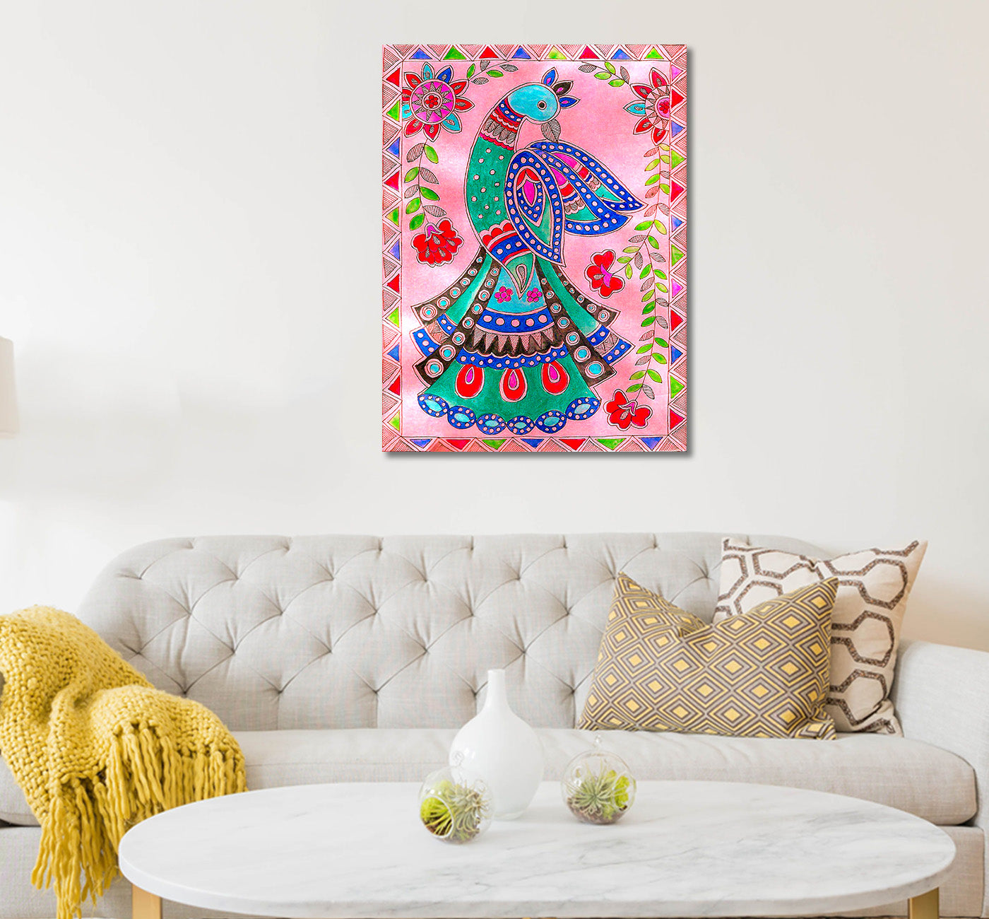 Colorufl Peacock - Unframed Canvas Painting