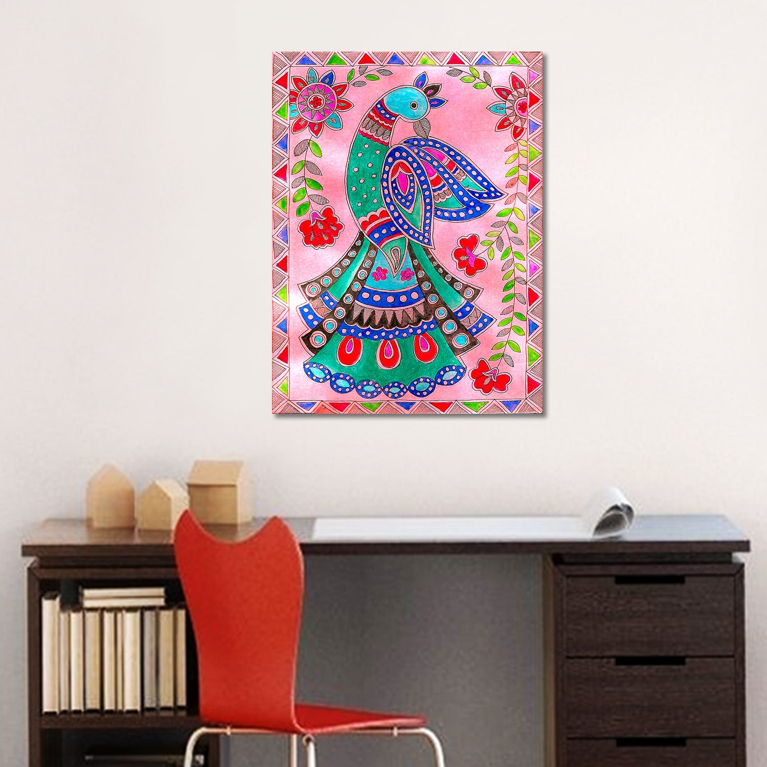 Colorufl Peacock - Unframed Canvas Painting