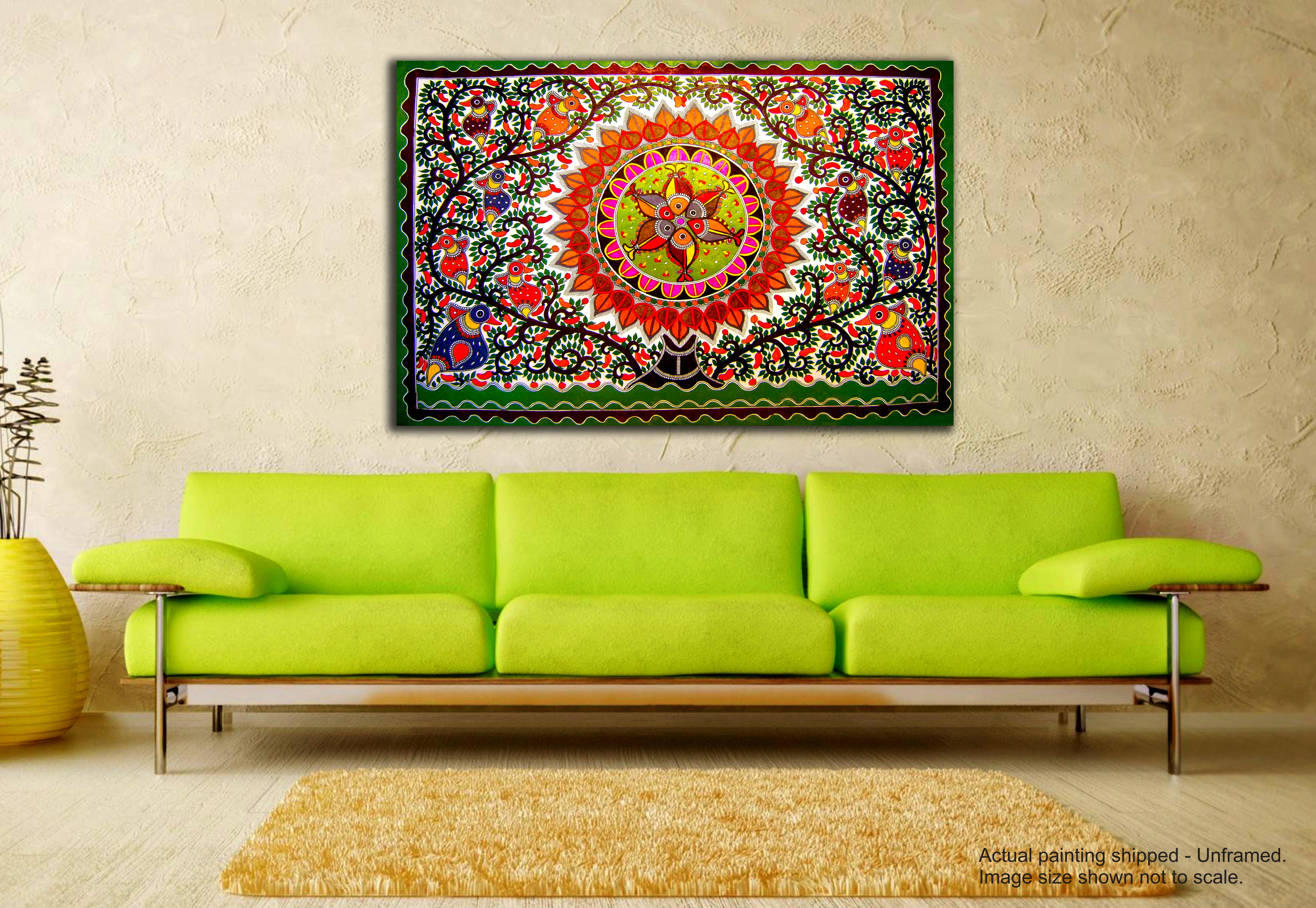 The Madhubani Colors - Unframed Canvas Painting