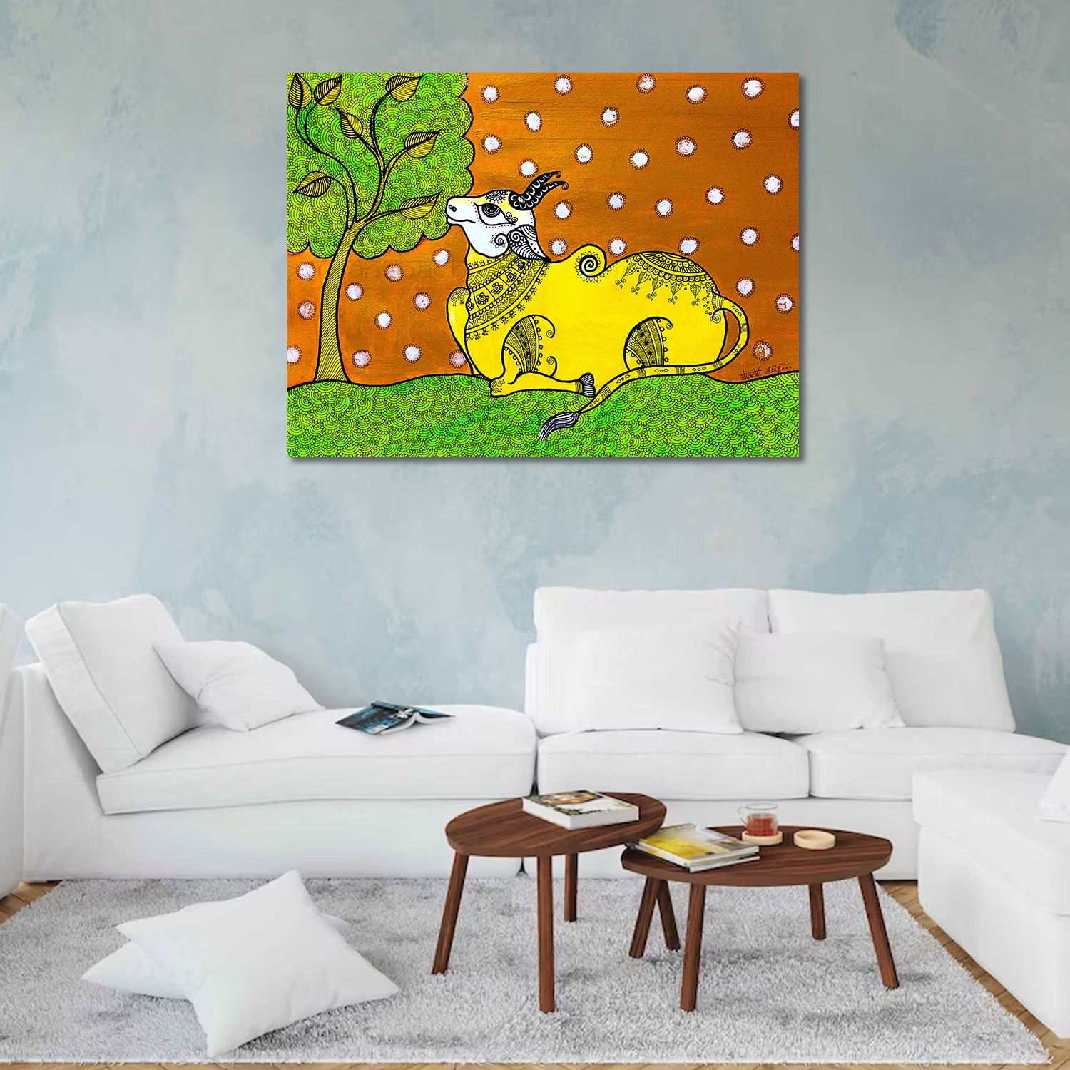 The Holy Cow - Unframed Canvas Painting