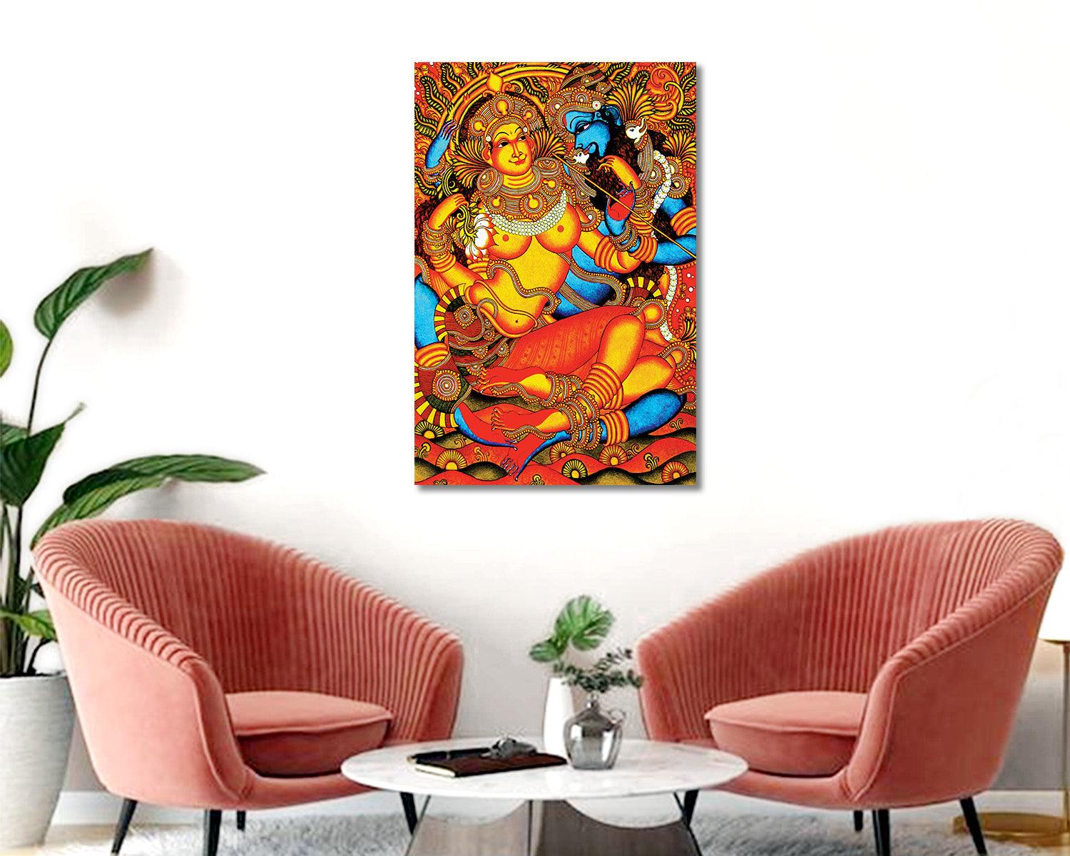 Shiva Parvati - Unframed Canvas Painting