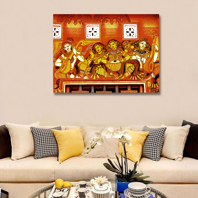 Krishna Leela - Unframed Canvas Painting