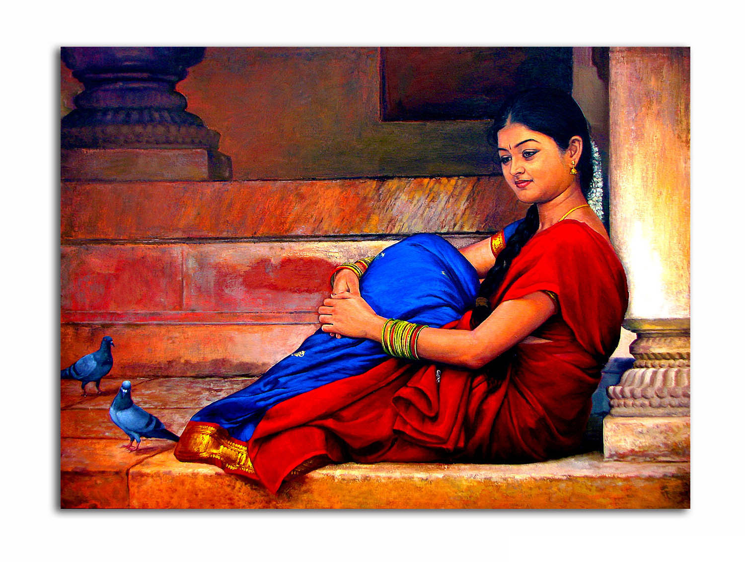 Indian Women Beauty - Unframed Canvas Painting