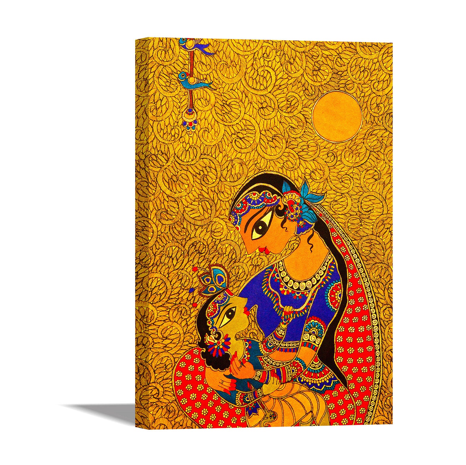 Krishna with Devaki - Canvas Painting - Framed