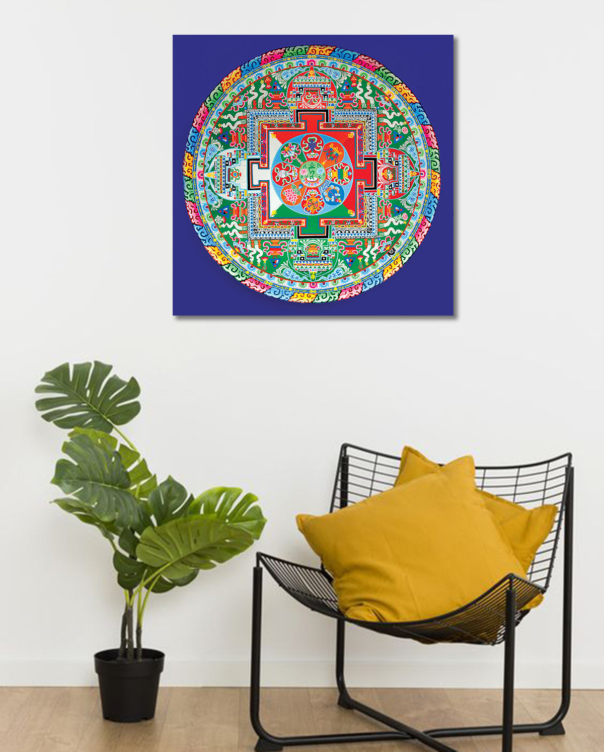 Blue Mandala - Unframed Canvas Painting