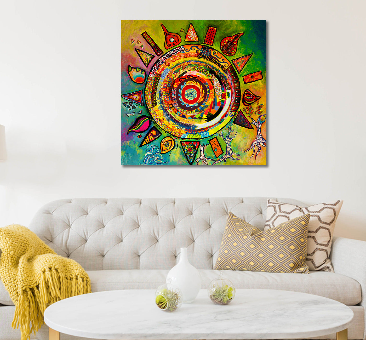 Colourful Mandala - Unframed Canvas Painting