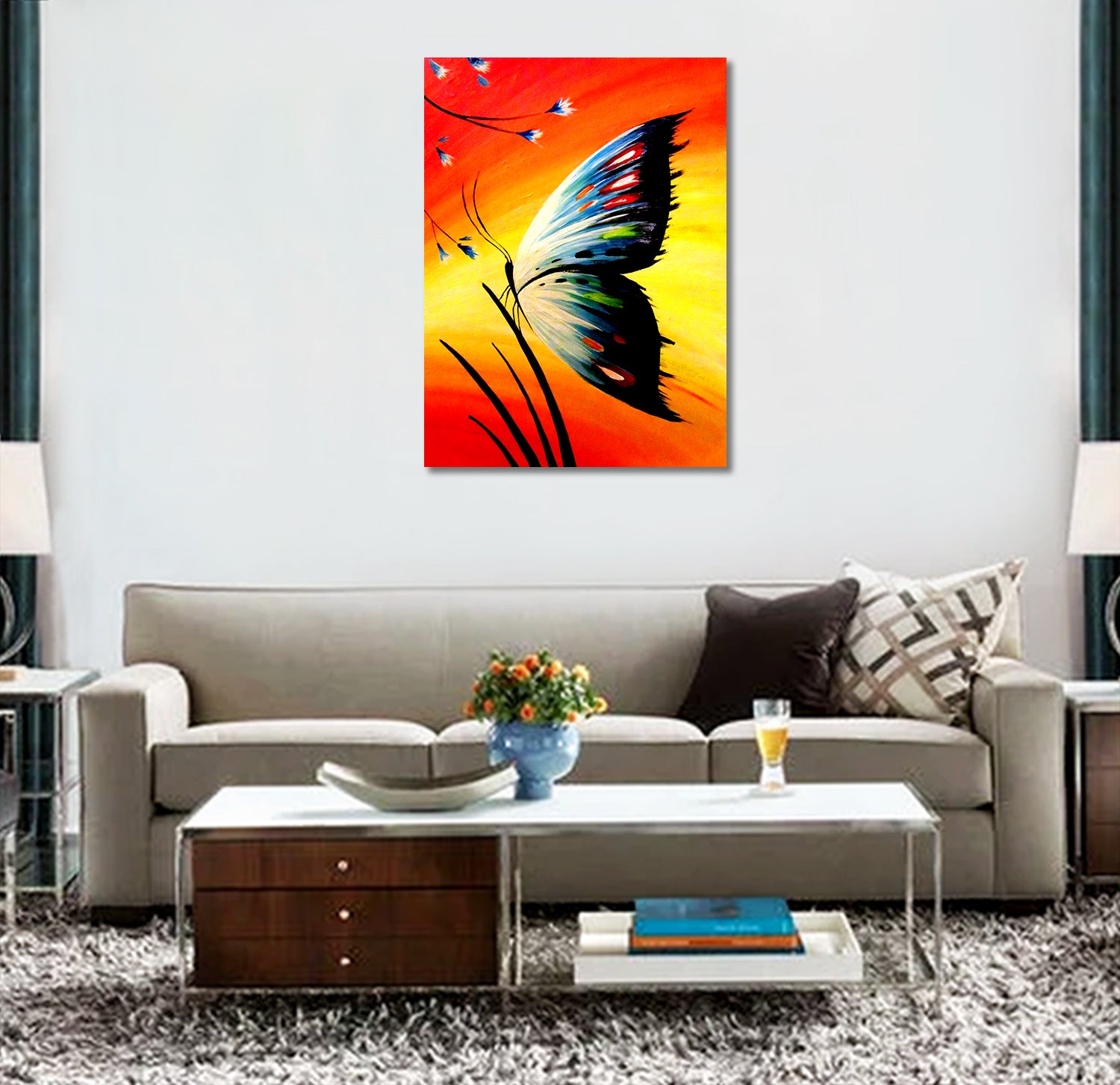 Pretty Butterfly - Unframed Canvas Painting