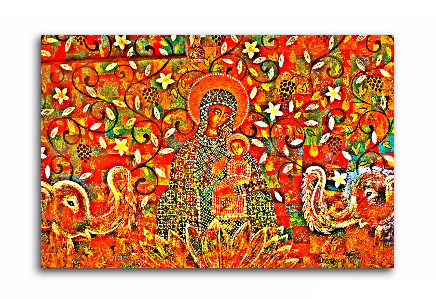 Mother Mary & Jesus Christ - Unframed Canvas Painting