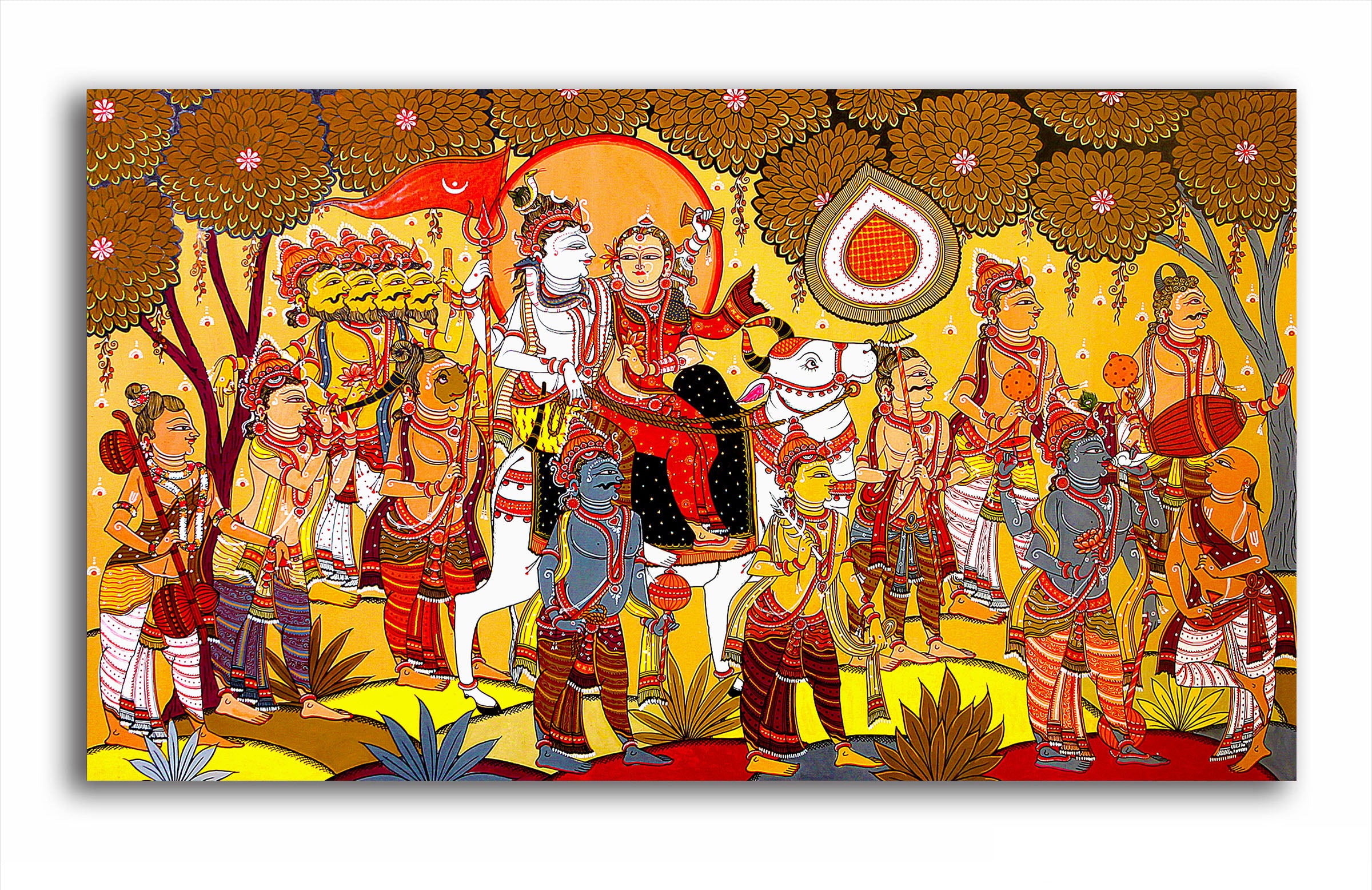 Shiva & Parvati - Unframed Canvas Painting
