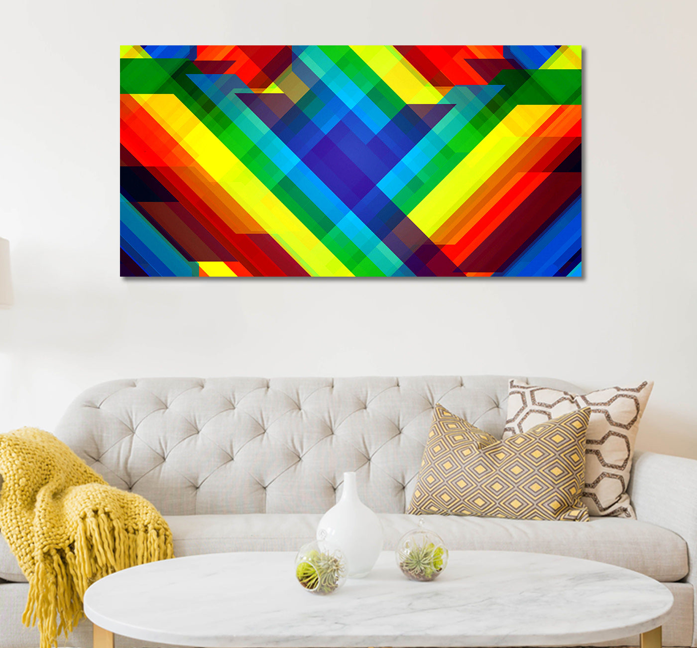 Rainbow Colors - Unframed Canvas Painting