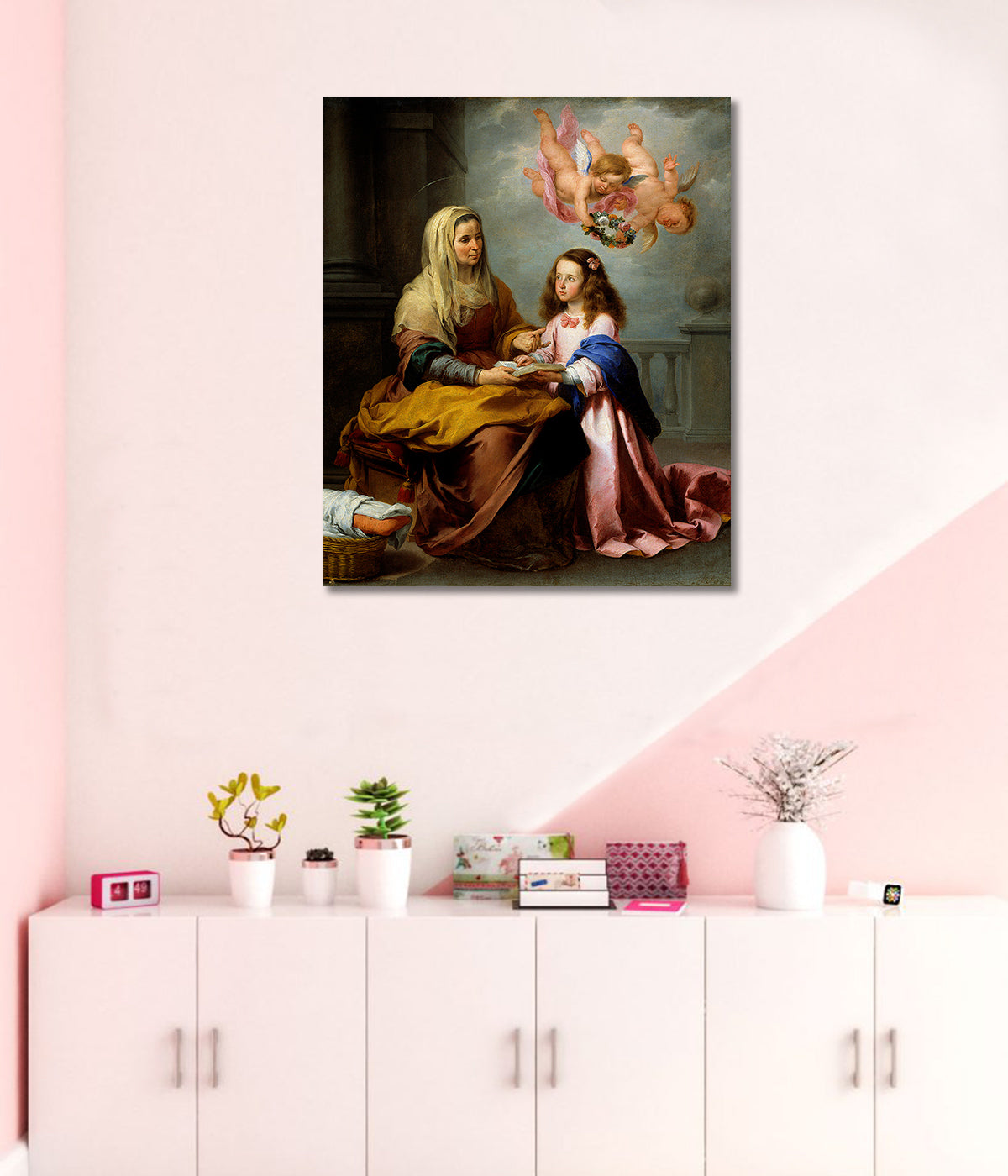 Mother Mary & Baby Jesus - Unframed Canvas Painting