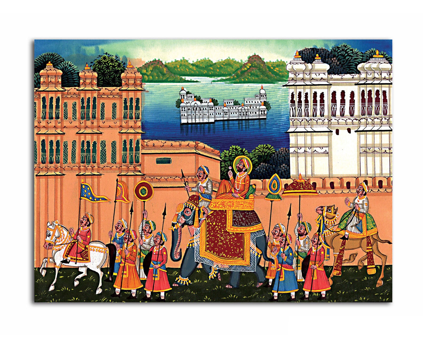 Royal Wedding in Udaipur - Unframed Canvas Painting