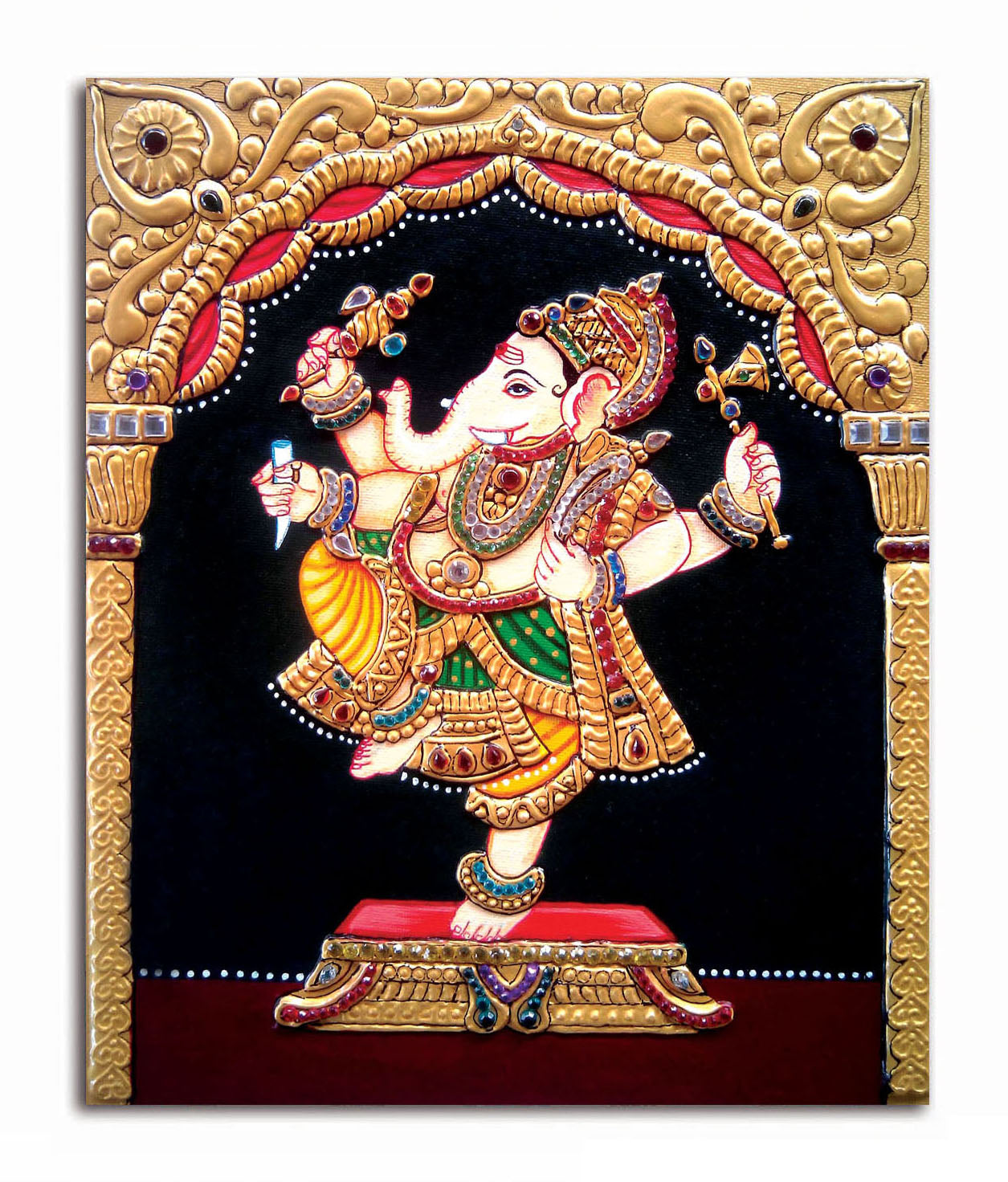 Dancing Ganesha  - Canvas Painting - Unframed