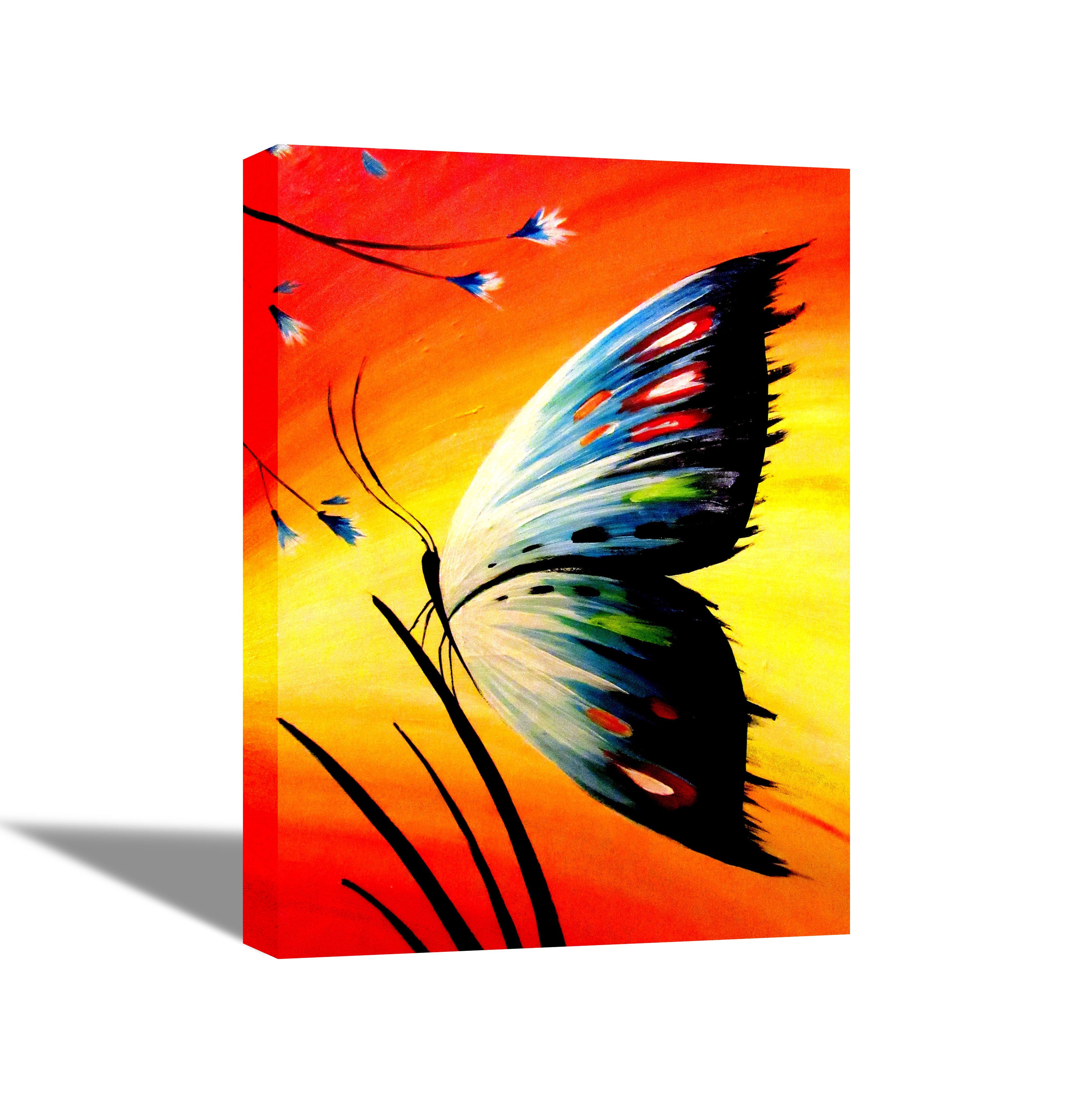 Pretty Butterfly - Canvas Painting - Framed