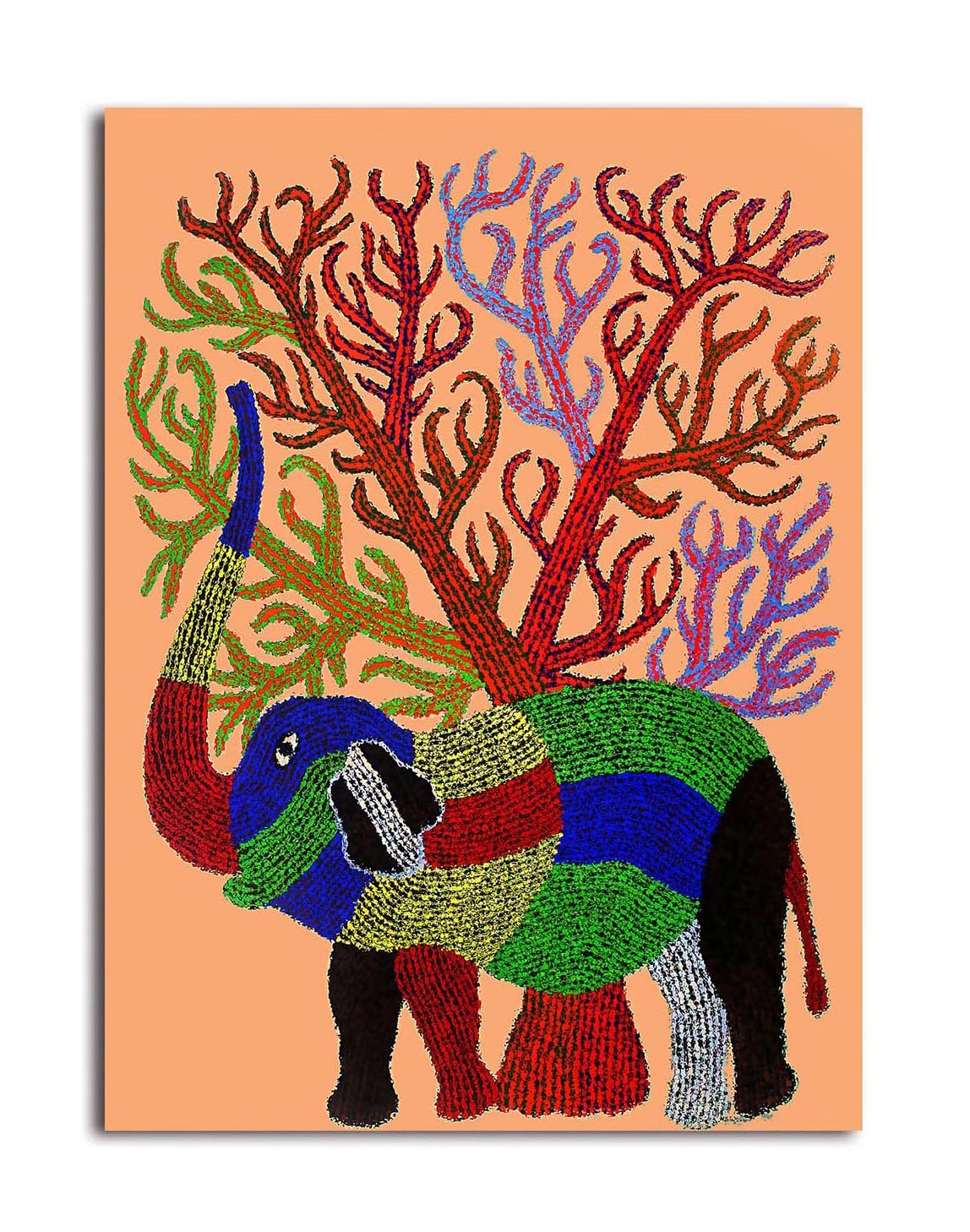 Colorful Elephant  - Canvas Painting - Unframed