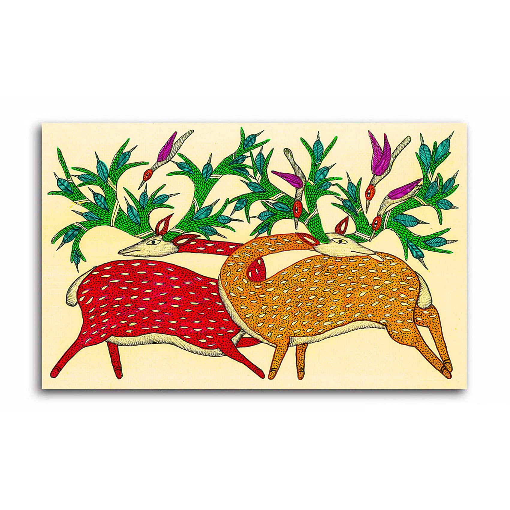Pair Of Colorful Deers