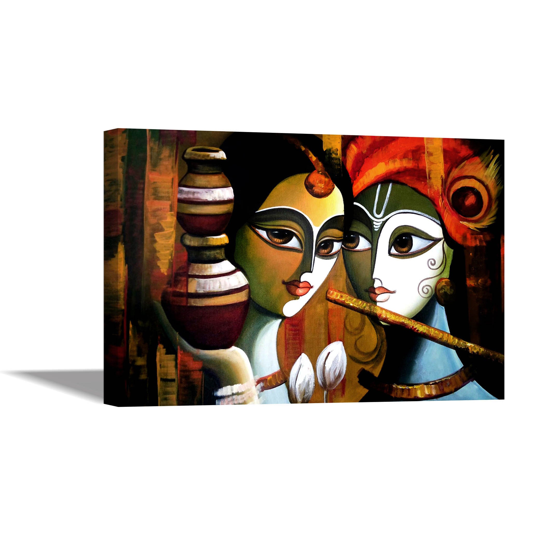 Radha Krishna - Canvas Painting - Framed
